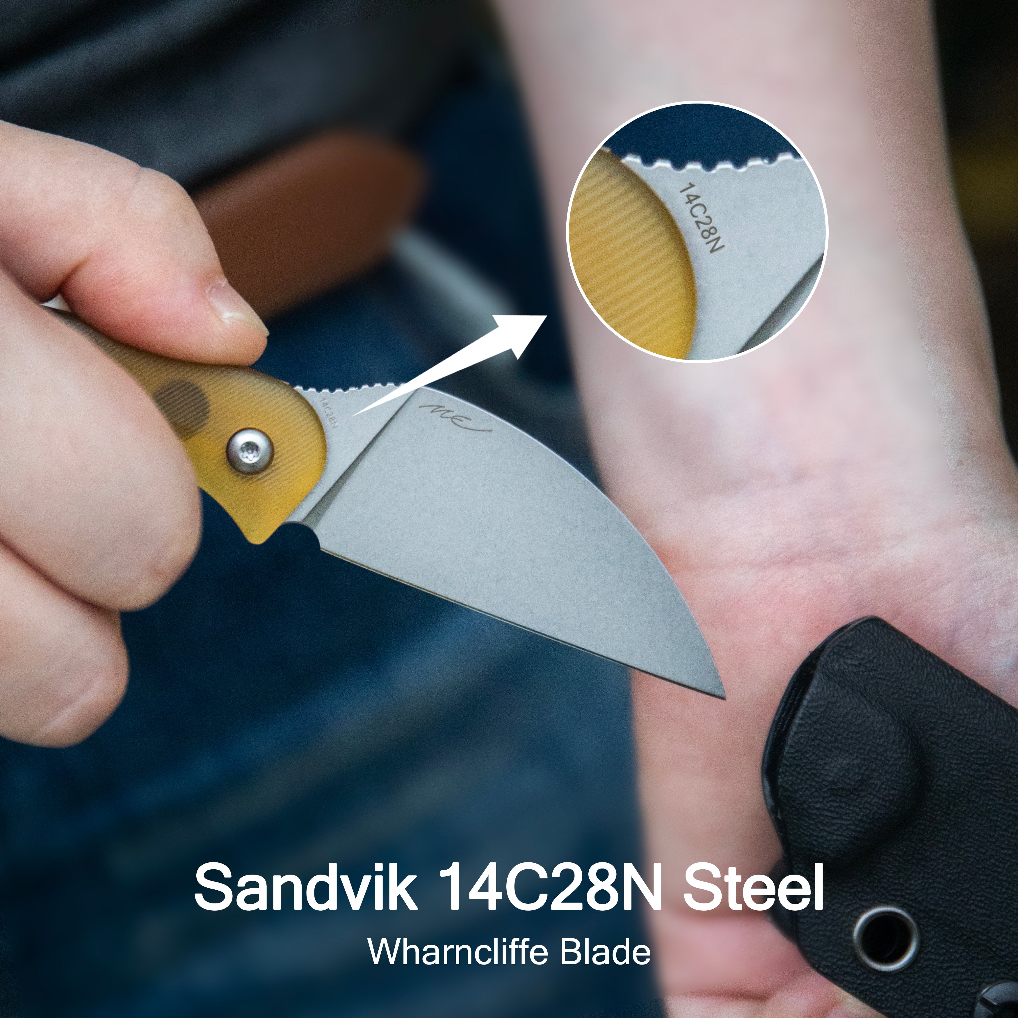 Kubey Pixie Fixed Blade Knife Black G-10 Handle 2.36" Beadblast 14C28N Blade KU424A