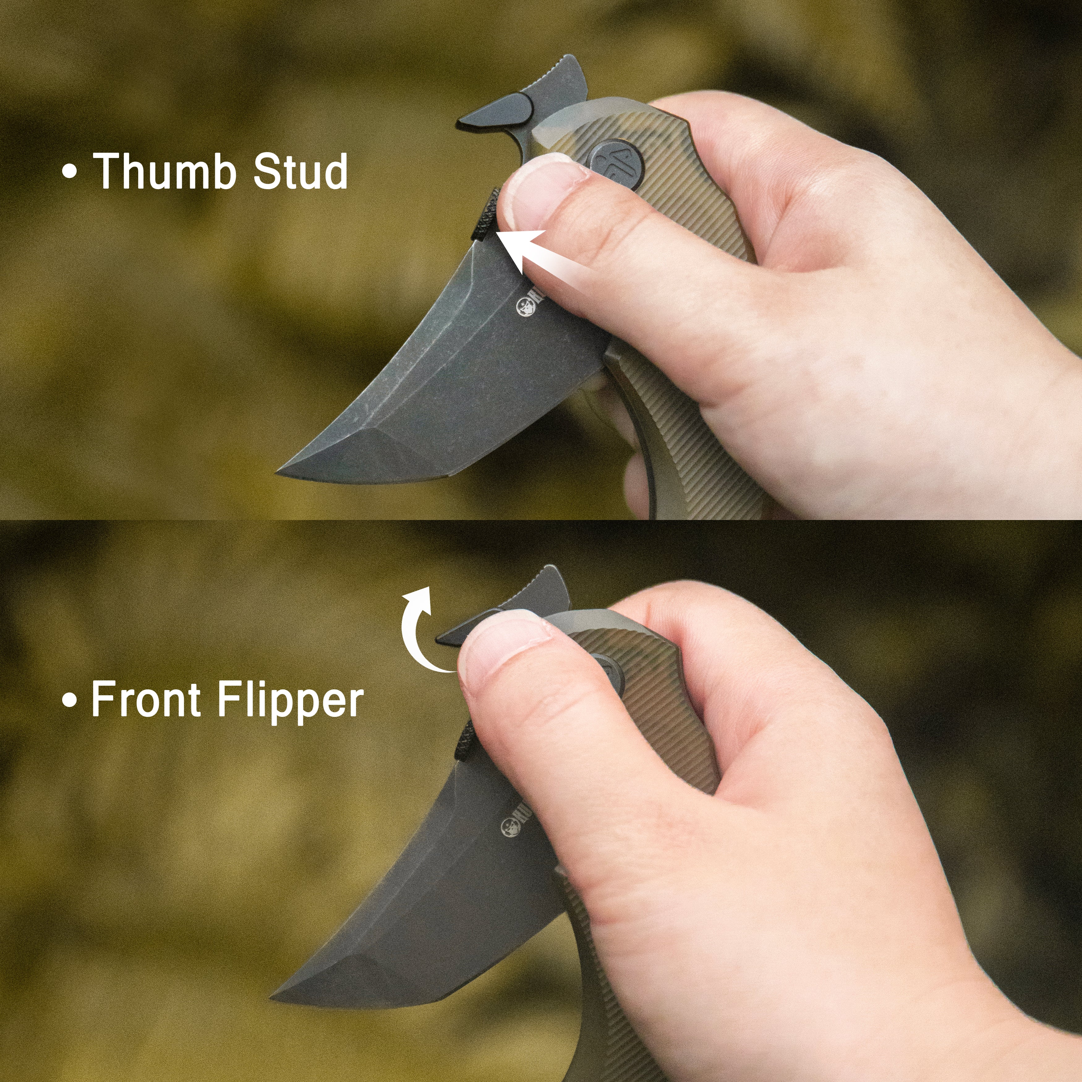 Kubey Jaw Tanto Karambit Folding Knife Black G-10 Handle 2.52" Sandblast 14C28N Blade KU439A