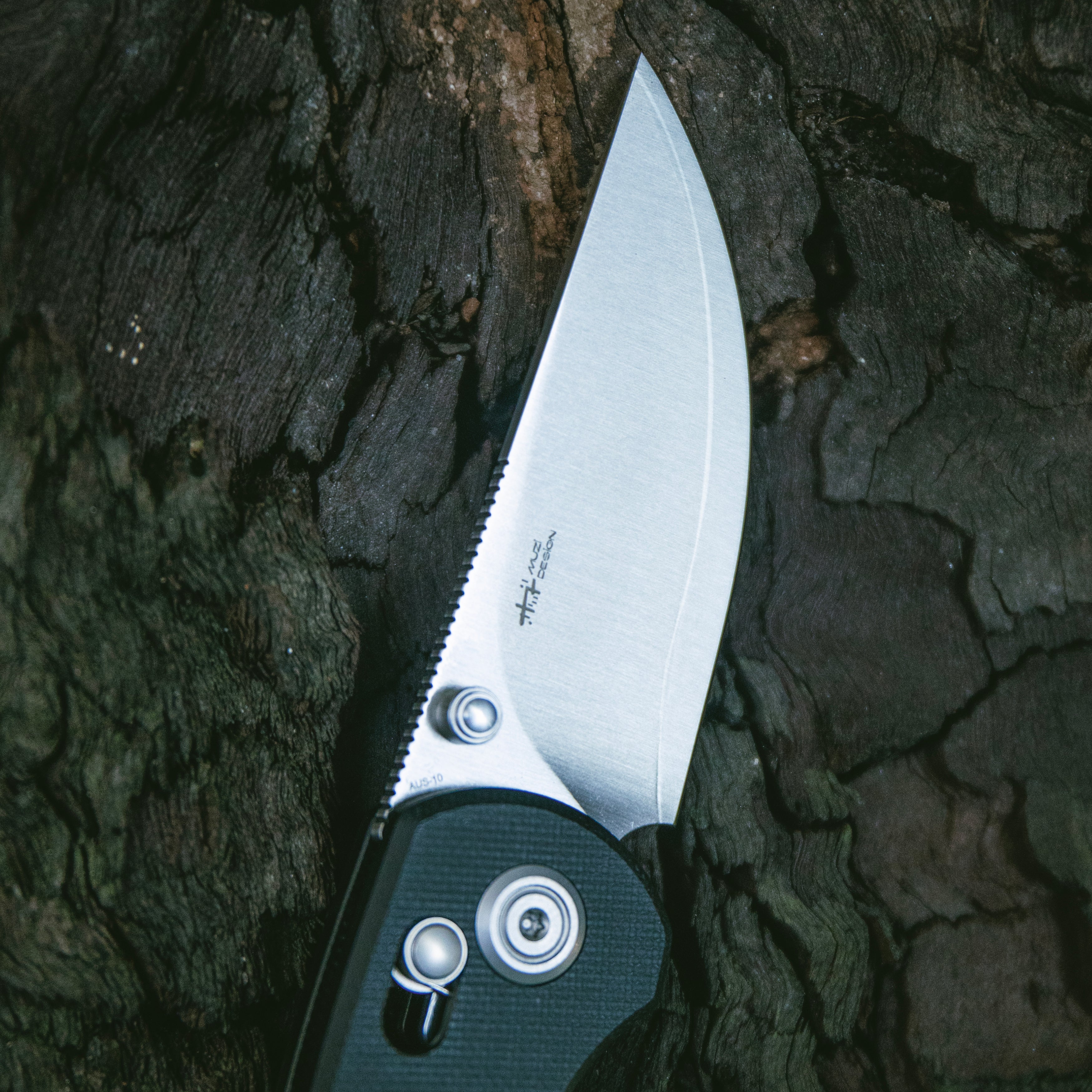 Kubey Sparrow Crossbar Lock Everyday Carry Folding Knife Black G10 Handle 2.2" Satin AUS-10 San Mai KU449A