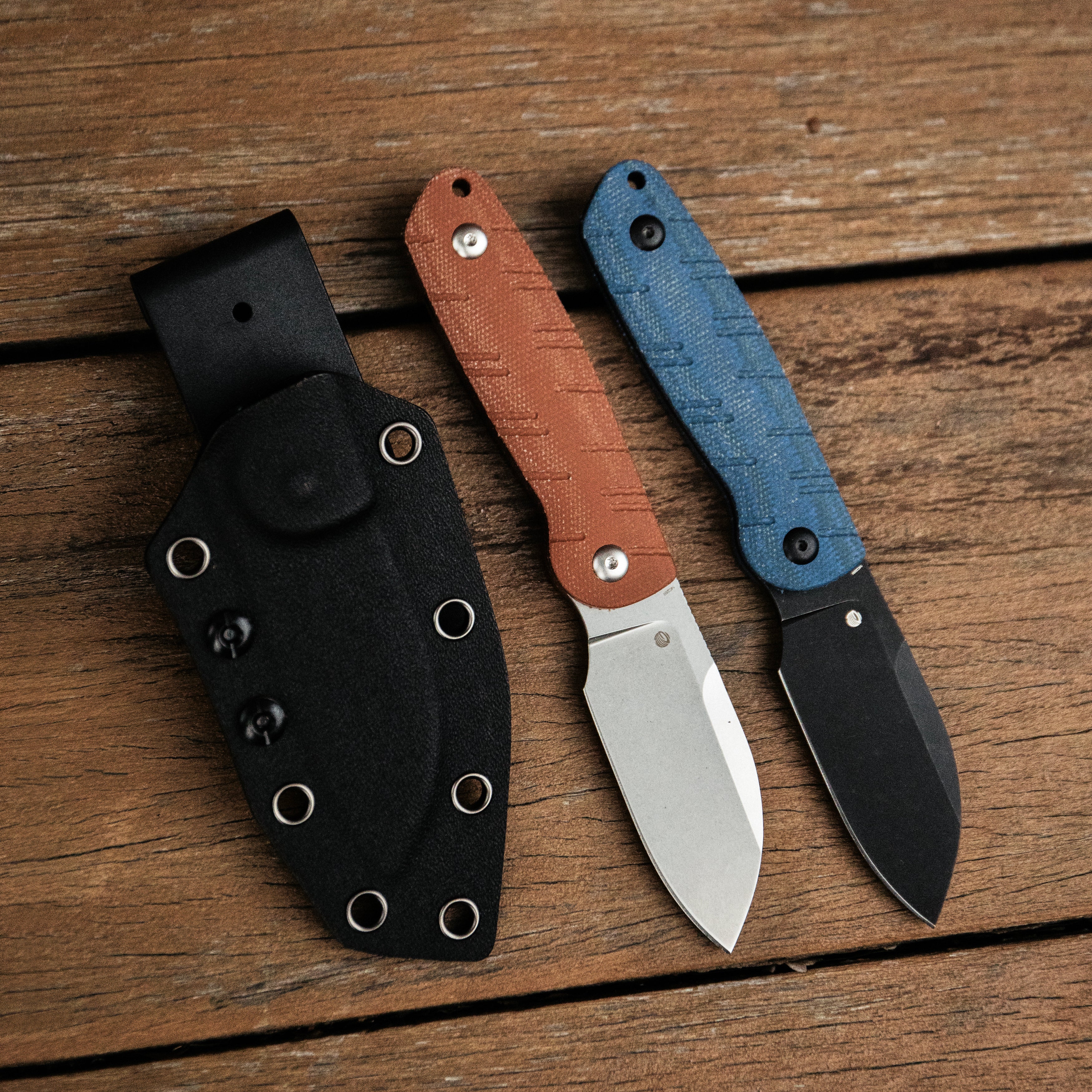 Kubey Microburst Fixed Blade Knife Brown Micarta Handle 2.95" Beadblast 14C28N Blade KU455B