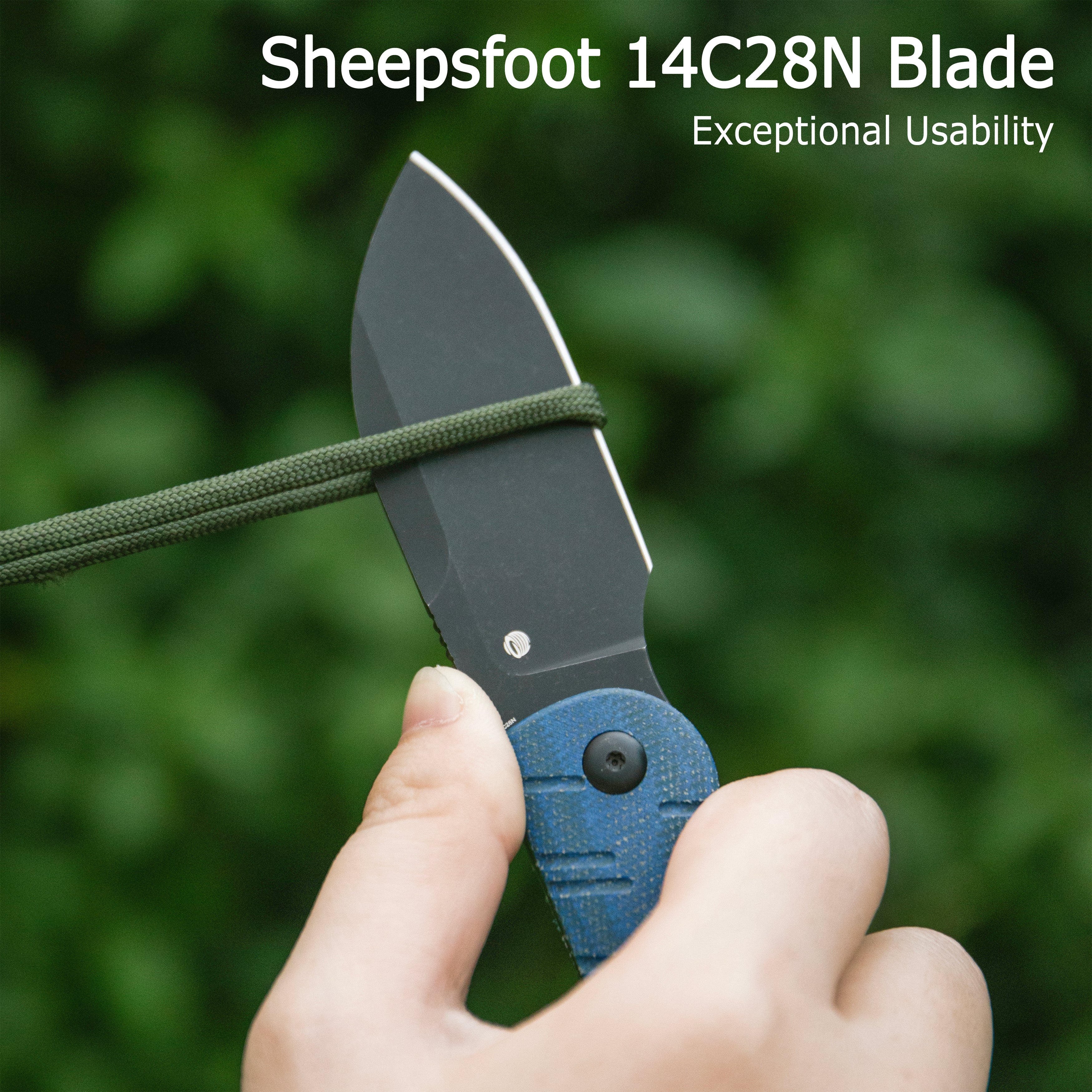 Kubey Microburst Fixed Blade Knife Brown Micarta Handle 2.95" Beadblast 14C28N Blade KU455B