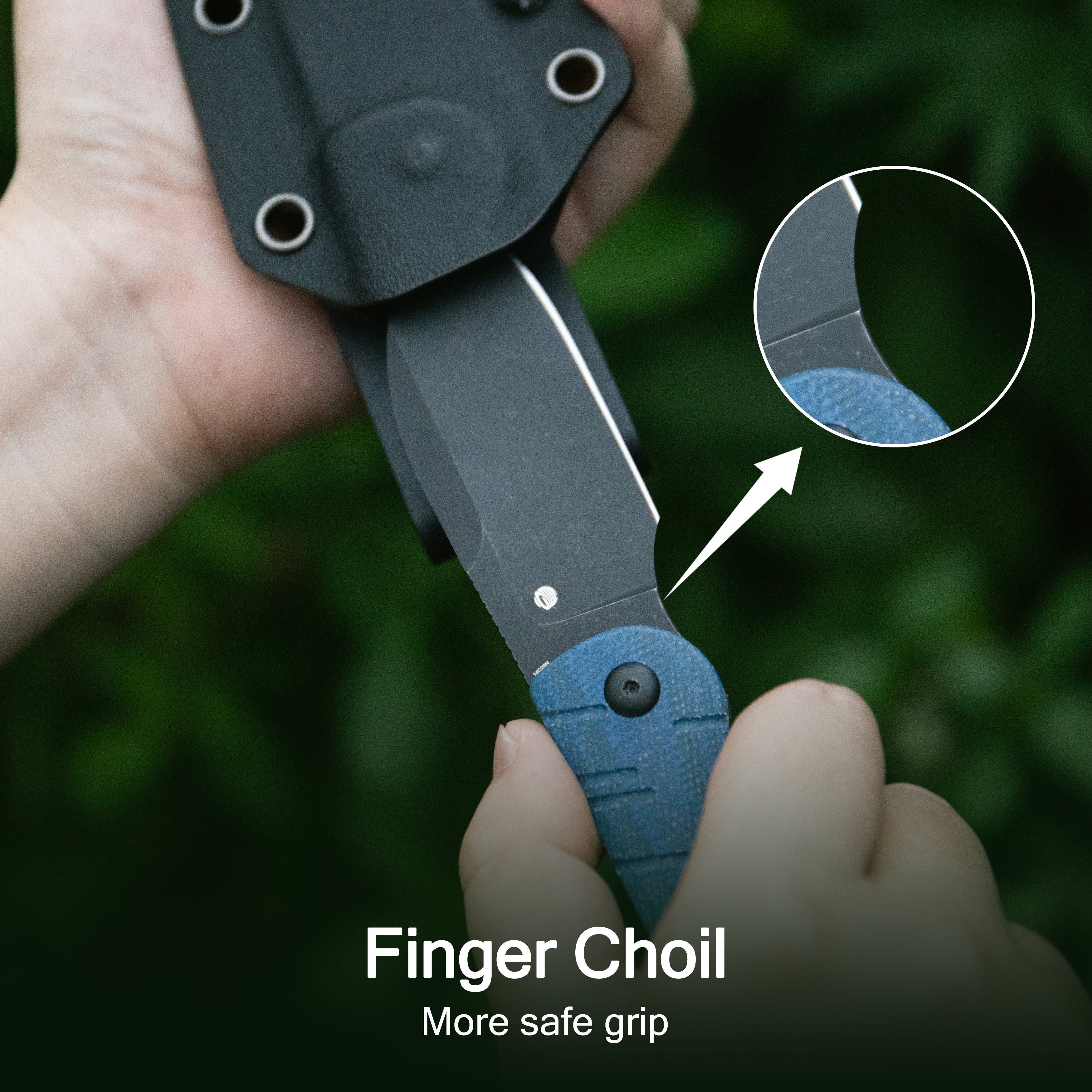 Kubey Microburst Fixed Blade Knife Blue Micarta Handle 2.95" Beadblast 14C28N Blade KU455A