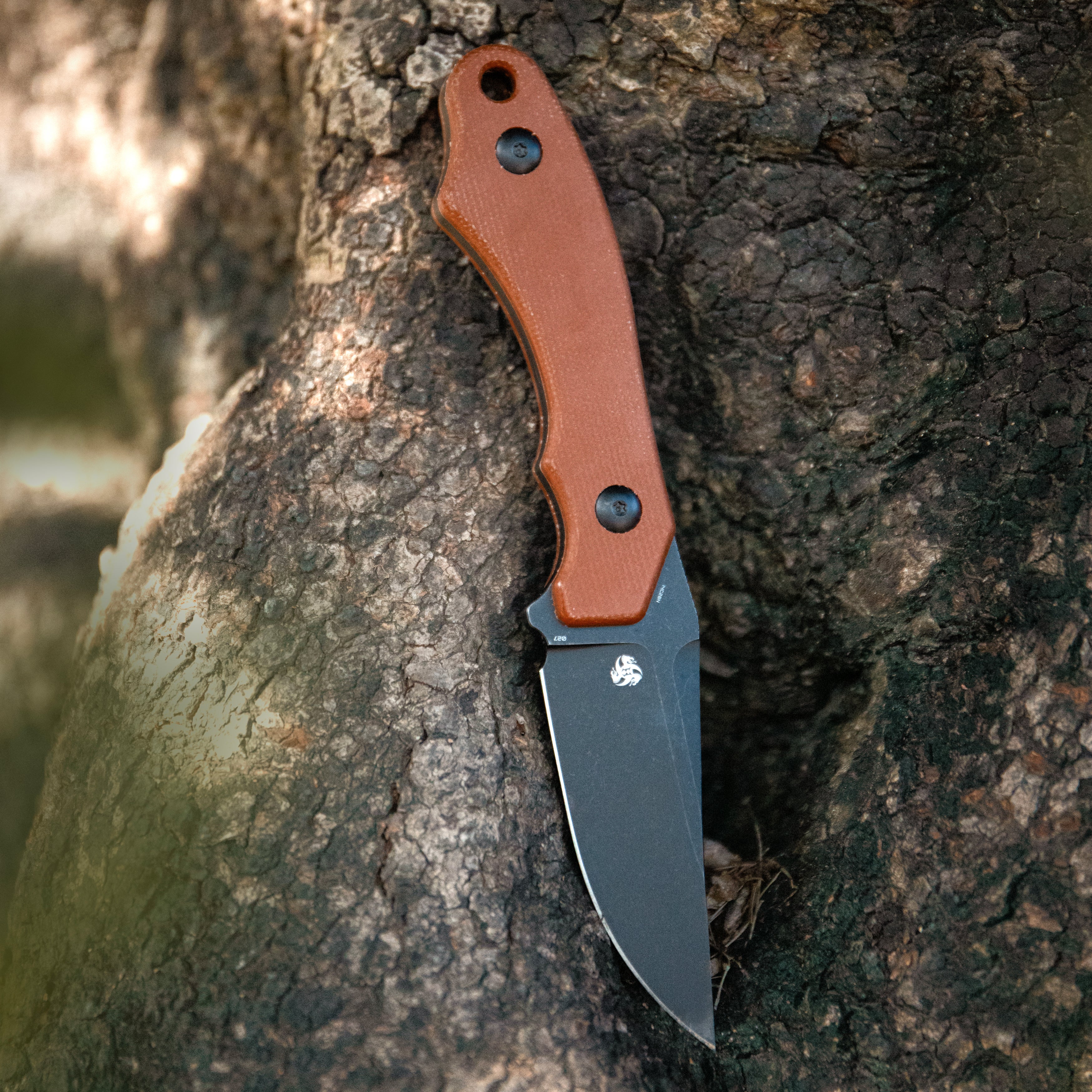 TLB II Clip Point EDC Fixed Blade Knife Black G10 4" Blackwash 14C28N with Kydex Sheath KU468B