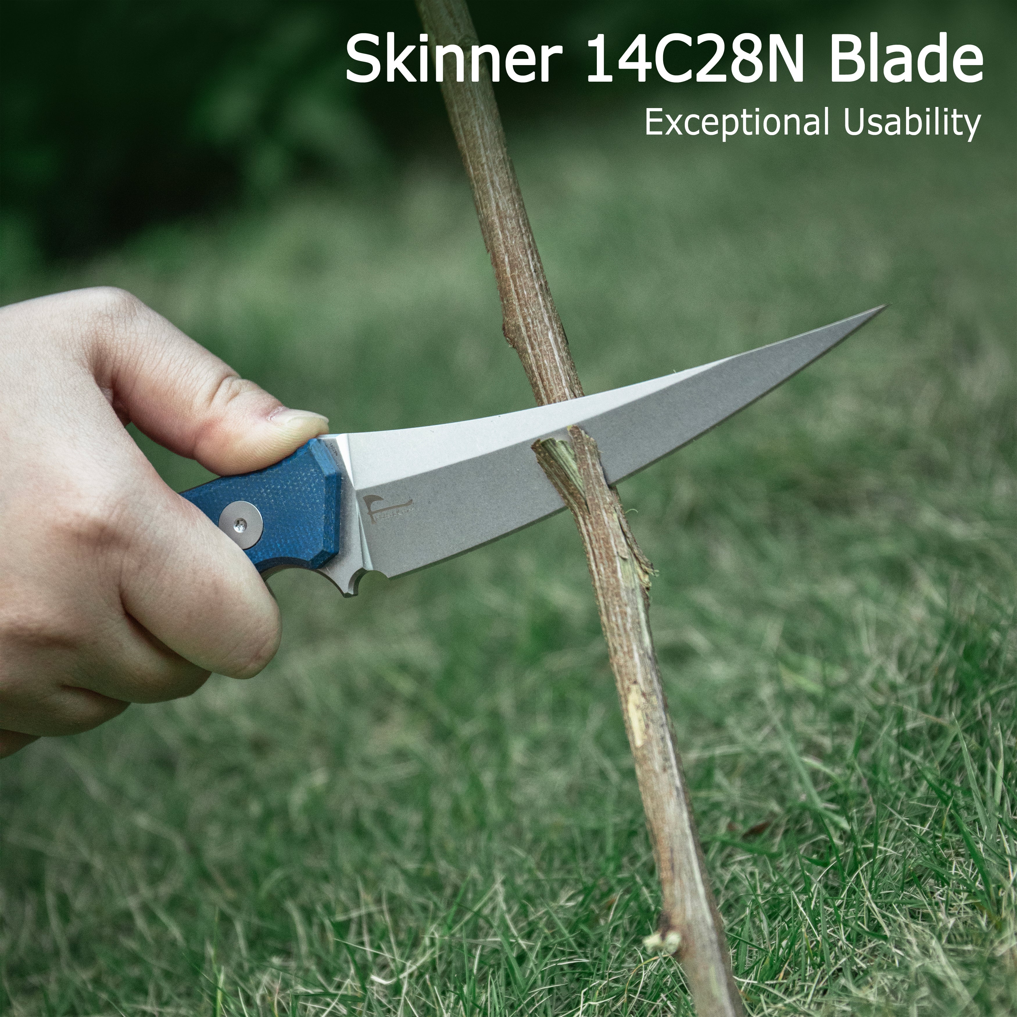 Kubey Sicarii Fixed Blade Knife Brown Micarta Handle 4.57" Beadblast 14C28N Blade KU477E