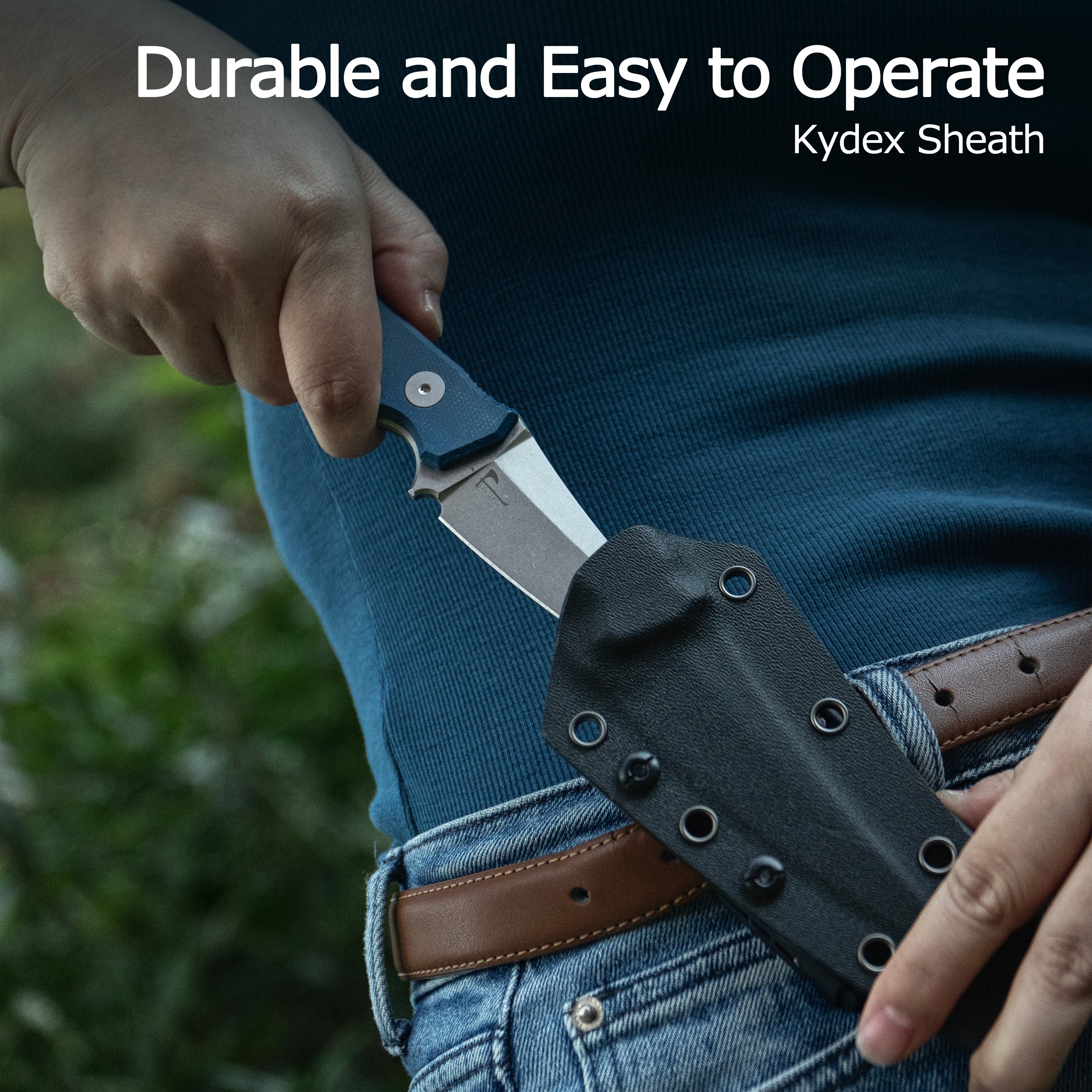 Kubey Sicarii Fixed Blade Knife Brown Micarta Handle 4.57" Beadblast 14C28N Blade KU477E