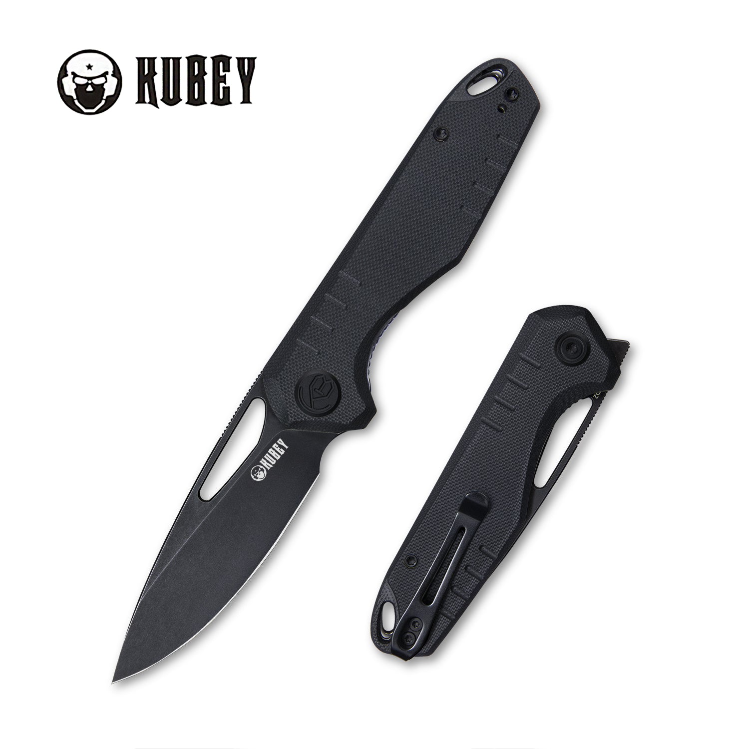 Doris Liner Lock Front Flipper Folding Knife Black G10 Handle 3.27" Darkwashed D2 KU324E