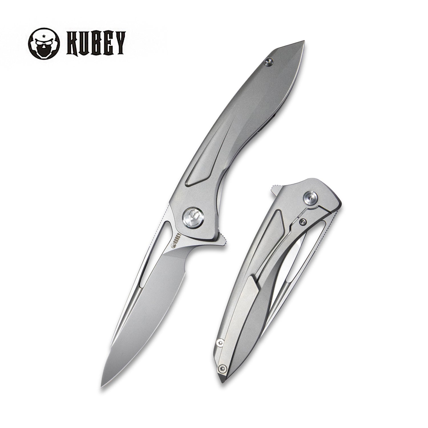 Kubey Velocé Frame Everyday Carry Gentlmans Pocket Knife Original Ti Handle 3.94'' Sand Blast S90V Blade KB171H
