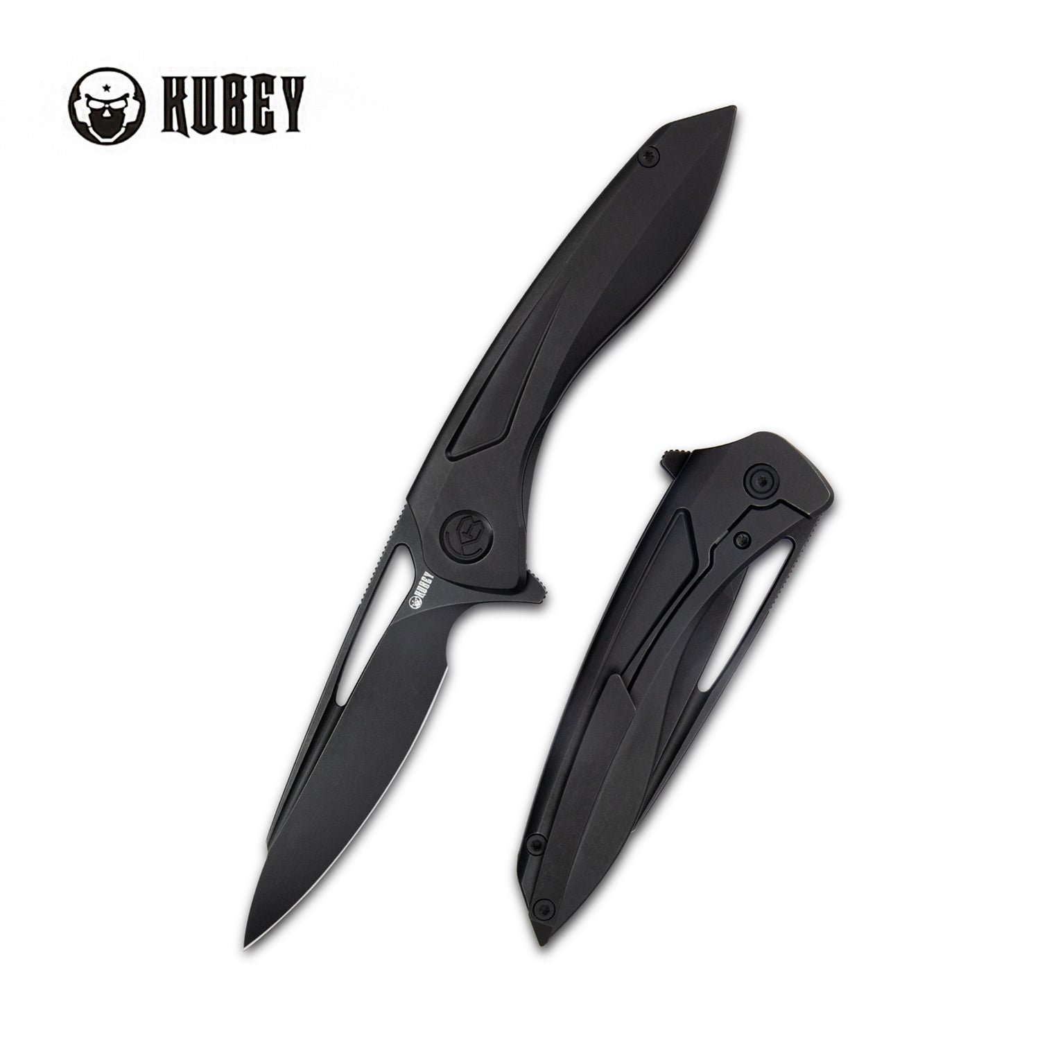 Kubey Velocé Frame Everyday Carry Gentlmans Pocket Knife Black Ti Handle 3.94'' Blackwashed S90V Blade KB171F