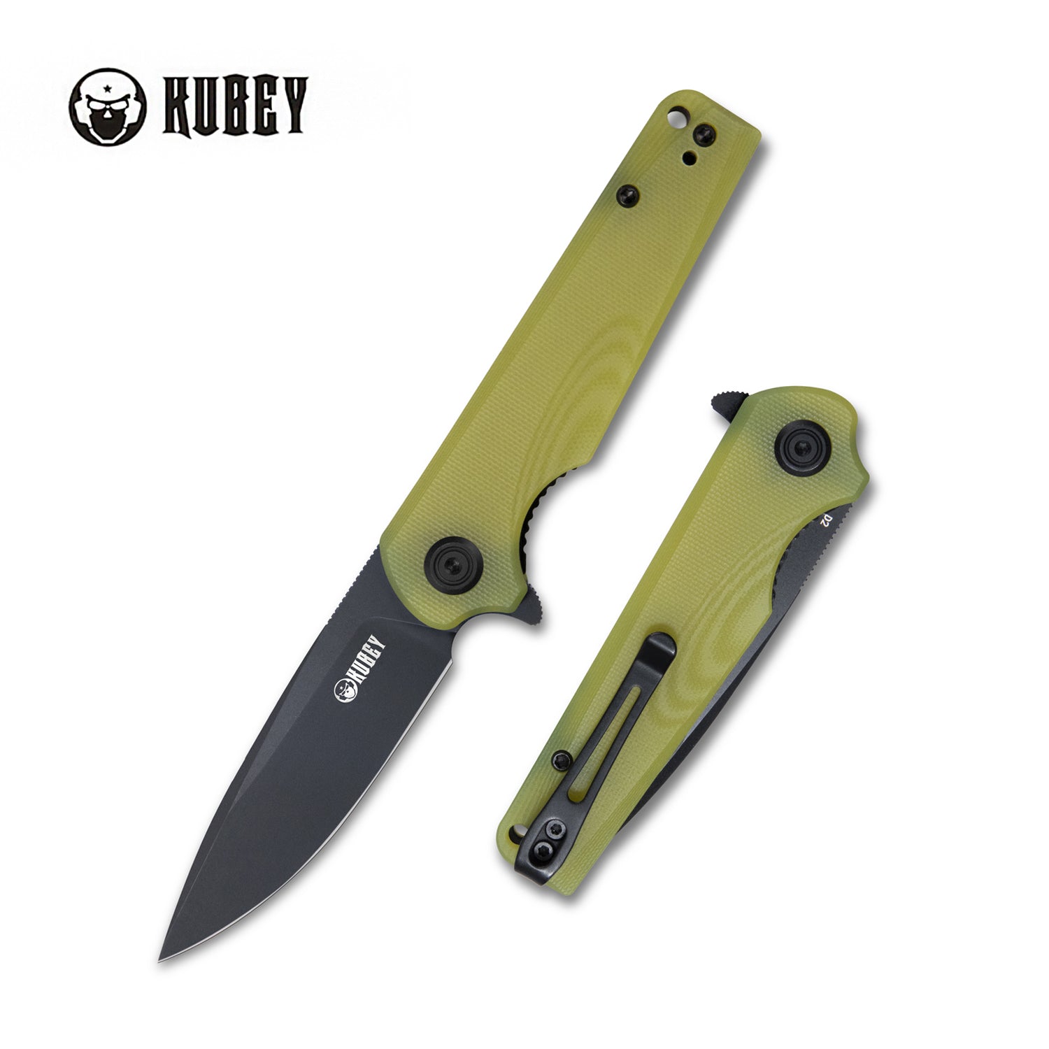 Wolverine Liner Lock Folding Knife Translucent Yellow G10 Handle 2.91" Dark Stonewashed D2 KU233D