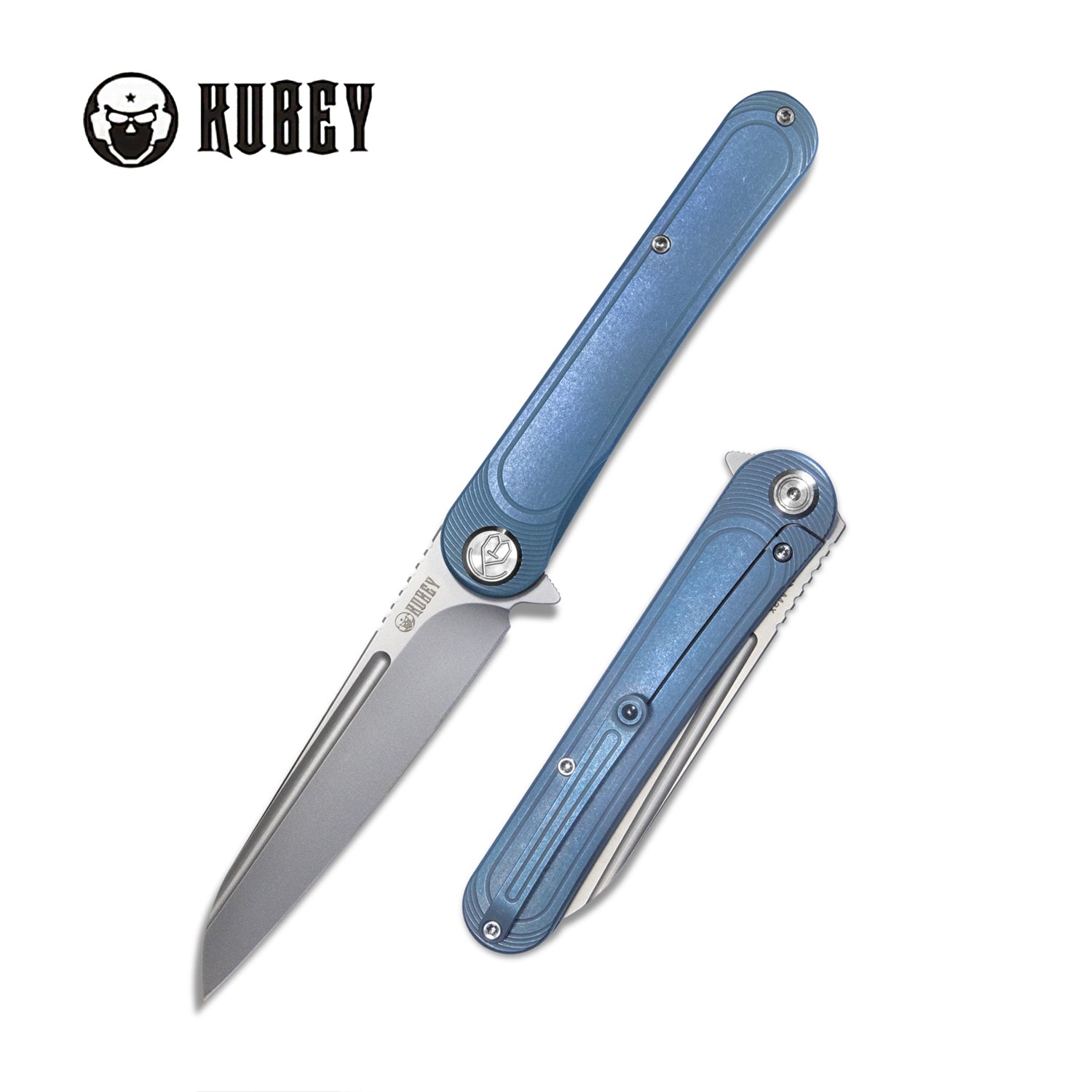 Dandy Frame Lock Gentlemans Pocket Folding Knife Anodized Blue Ti Handle 3.94" Sandblasted S90V KB247D