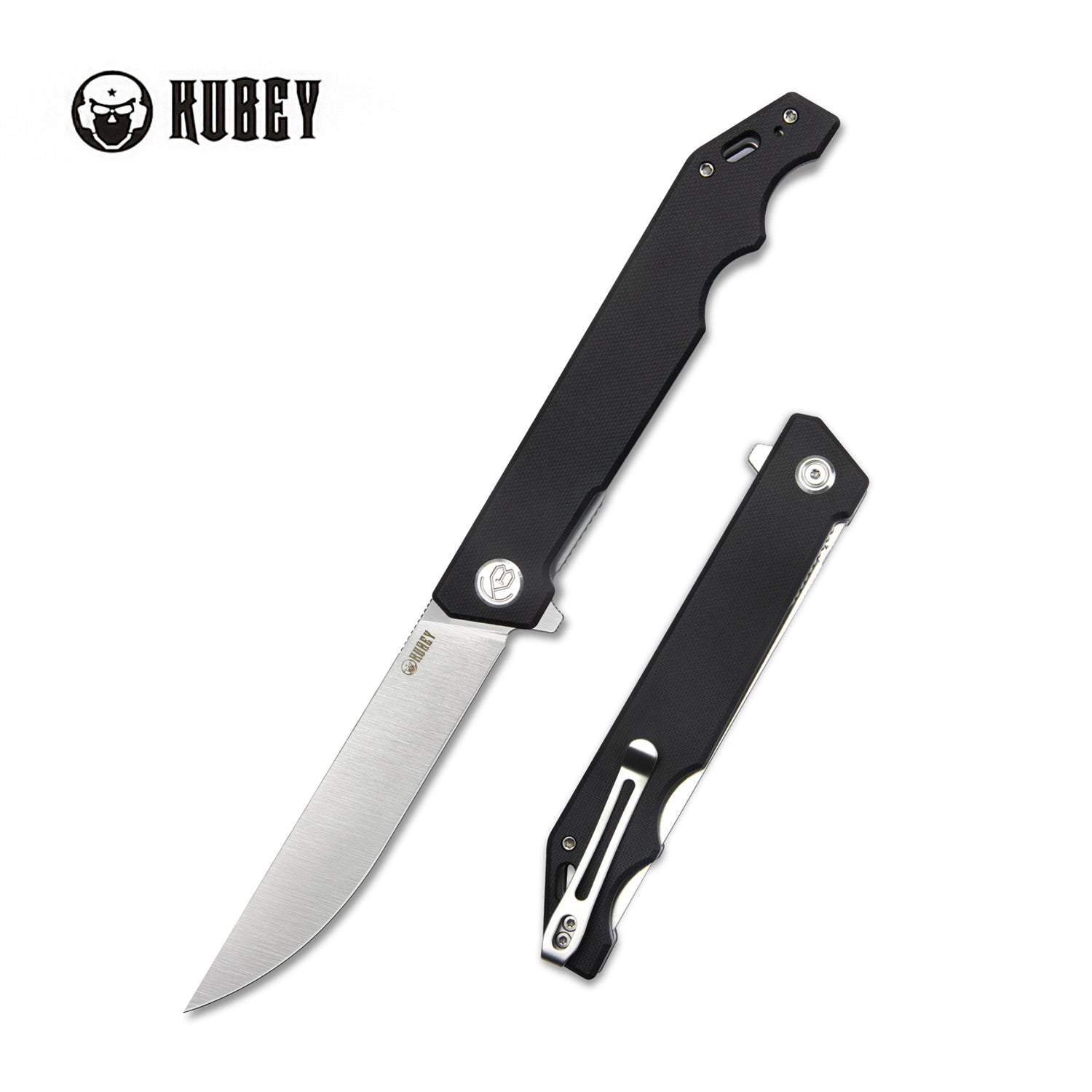 Pylades Liner Lock Flipper Folding Knife Black G10 Handle 4.65" Satin AUS-10 KU253A