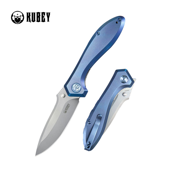 Ruckus Liner Lock Folding Knife Blue Ti Handle 3.31" Bead Blasted CPM 20CV KB314R