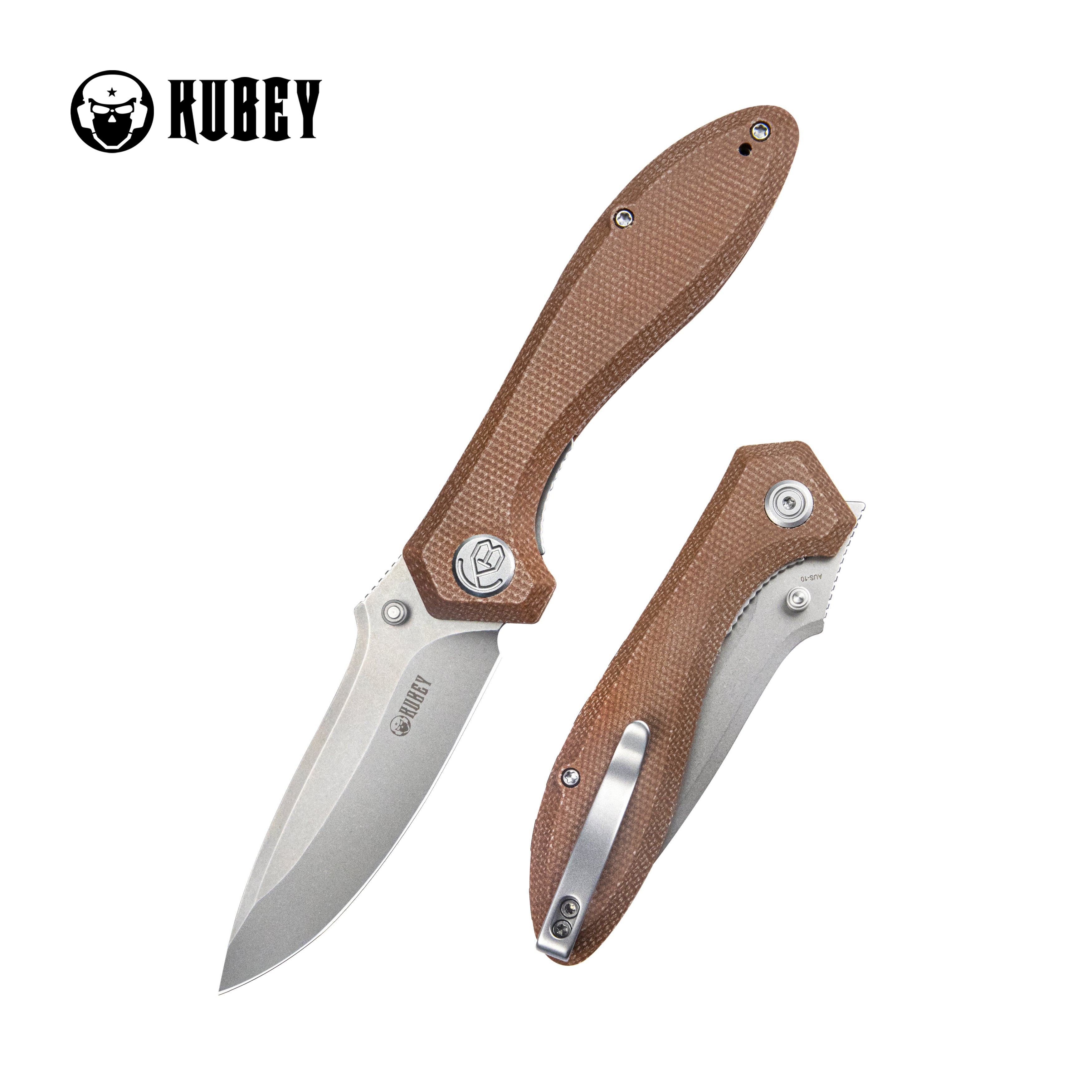 Ruckus Liner Lock Folding Knife Tan Micarta Handle 3.31