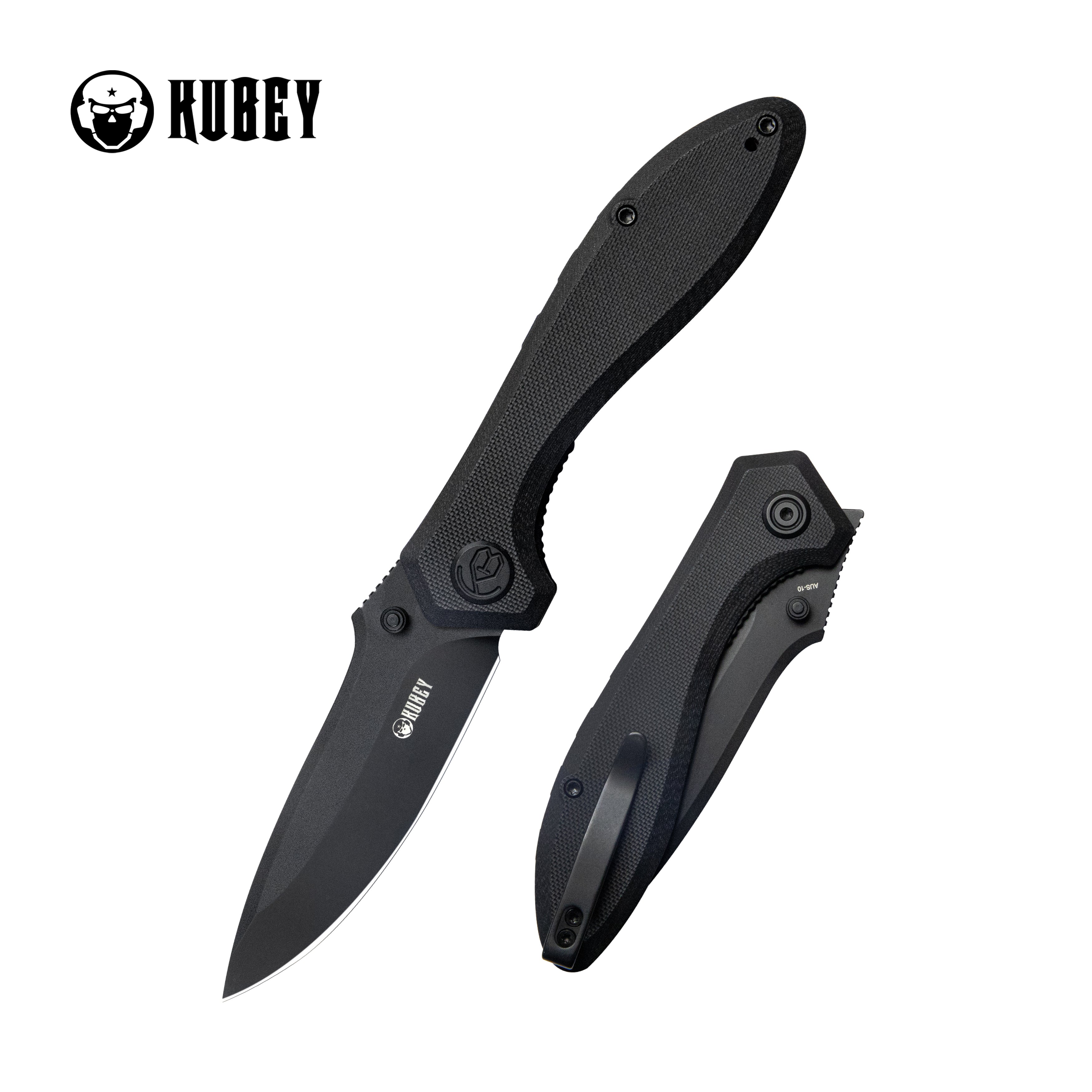 Ruckus Liner Lock Folding Knife Black G10 Handle 3.31" Dark Stonewashed AUS-10 KU314O