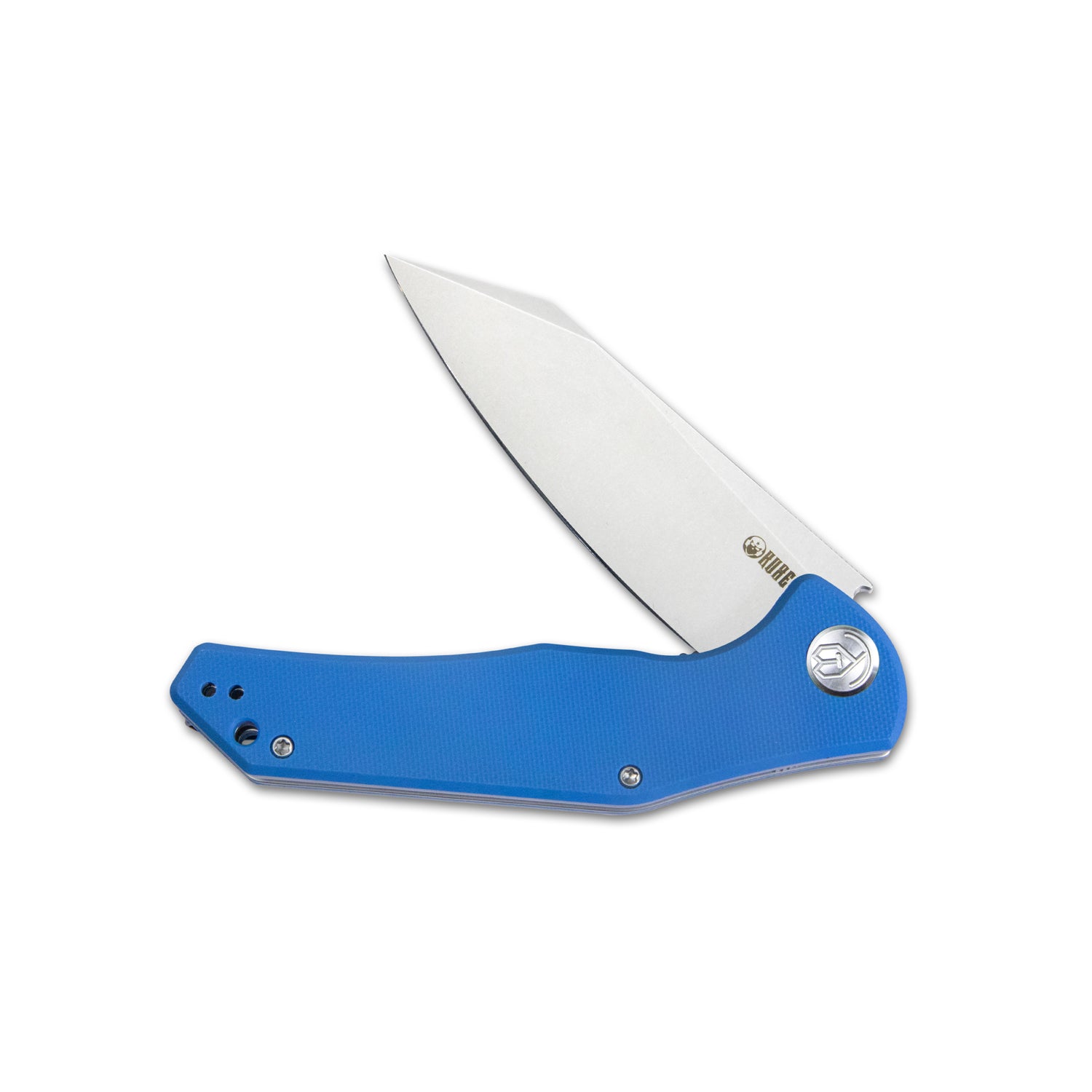 Flash Liner Lock Flipper Folding Knife Blue G10 Handle 3.82" Beadblasted AUS-10 KU158H