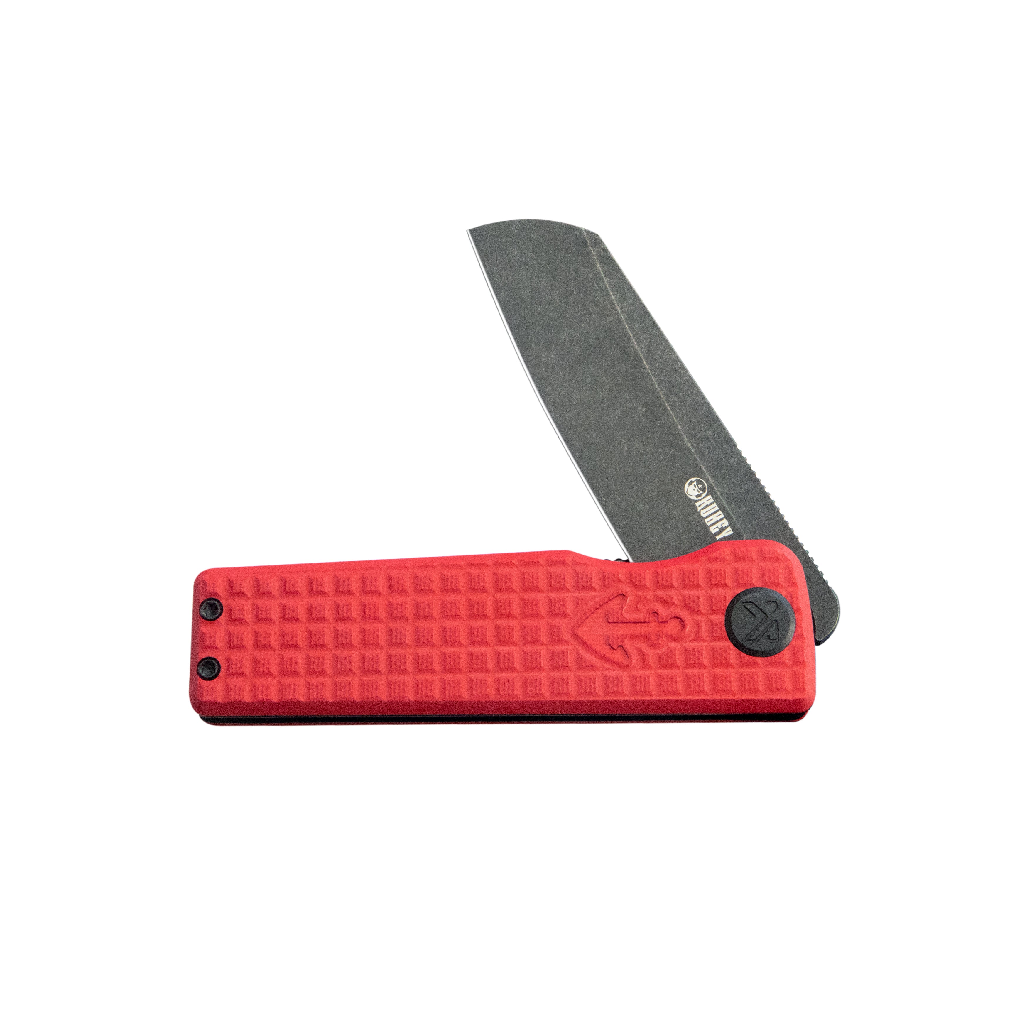 Sailor Liner Lock Flipper Outdoor Folding Knife Red G10 Handle 3.11" Blackwash 14C28N Blade KU317K