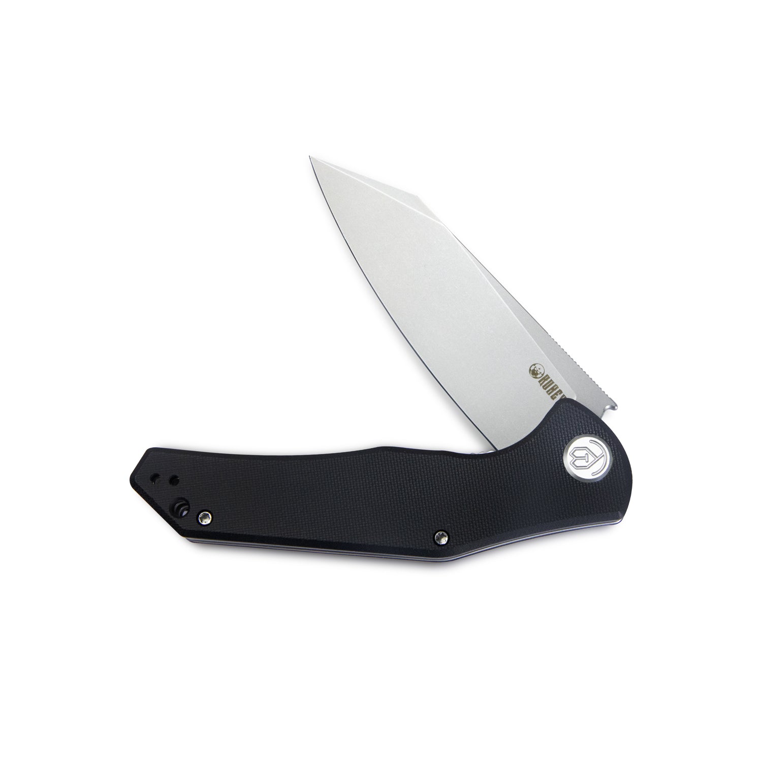 Flash Liner Lock Flipper Folding Knife Black G10 Handle 3.82" Beadblasted AUS-10 KU158E