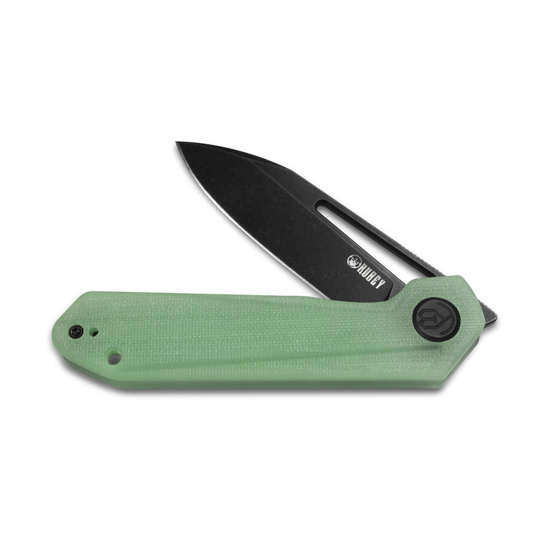 Royal Nest Liner Lock EDC Pocket Knife Front Flipper Jade G10 Handle 2.99" Dark Stonewashed D2 KU321C