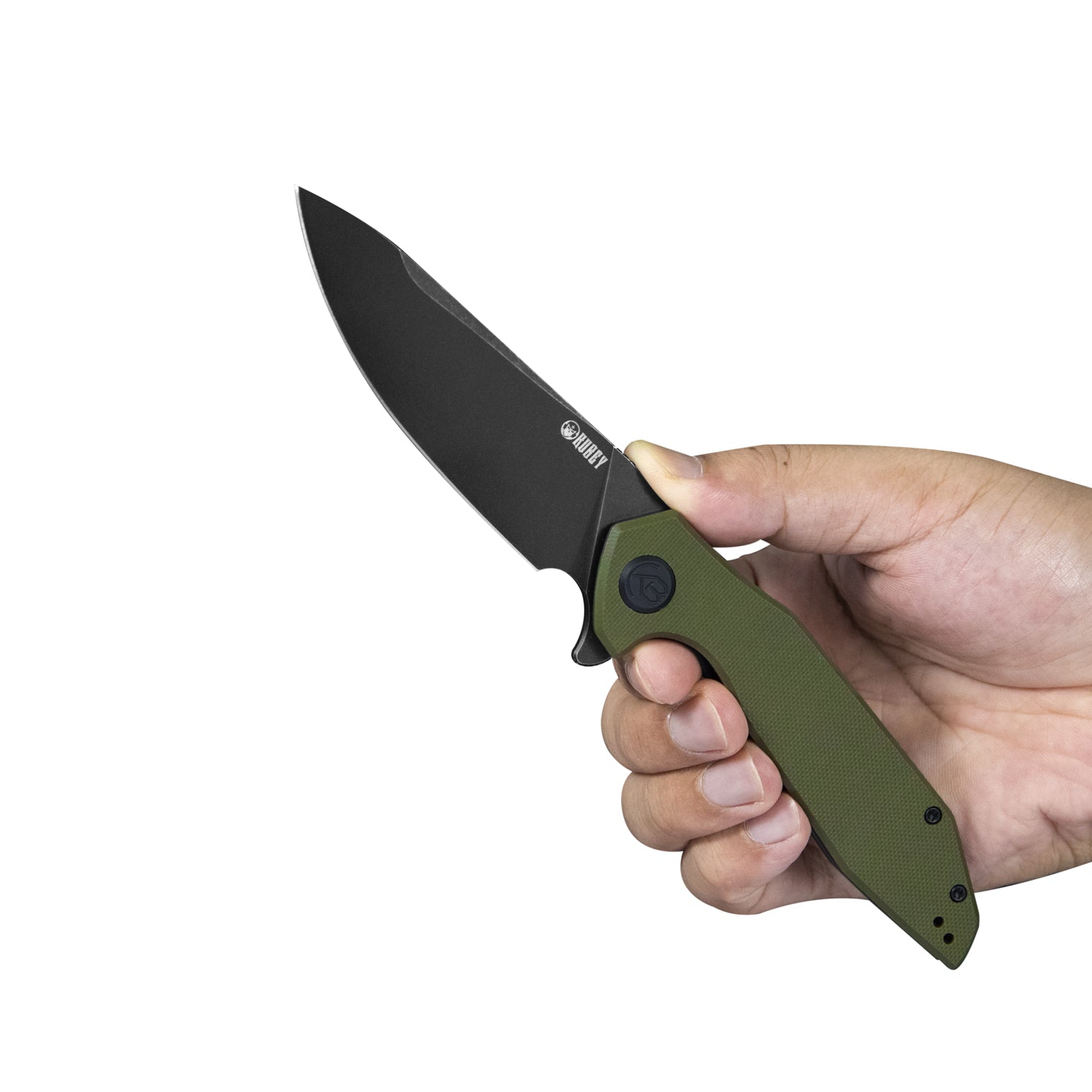 Nova Liner Lock Flipper Folding Pocket Knife Green G10 Handle Black Stonewashed D2 KU117E