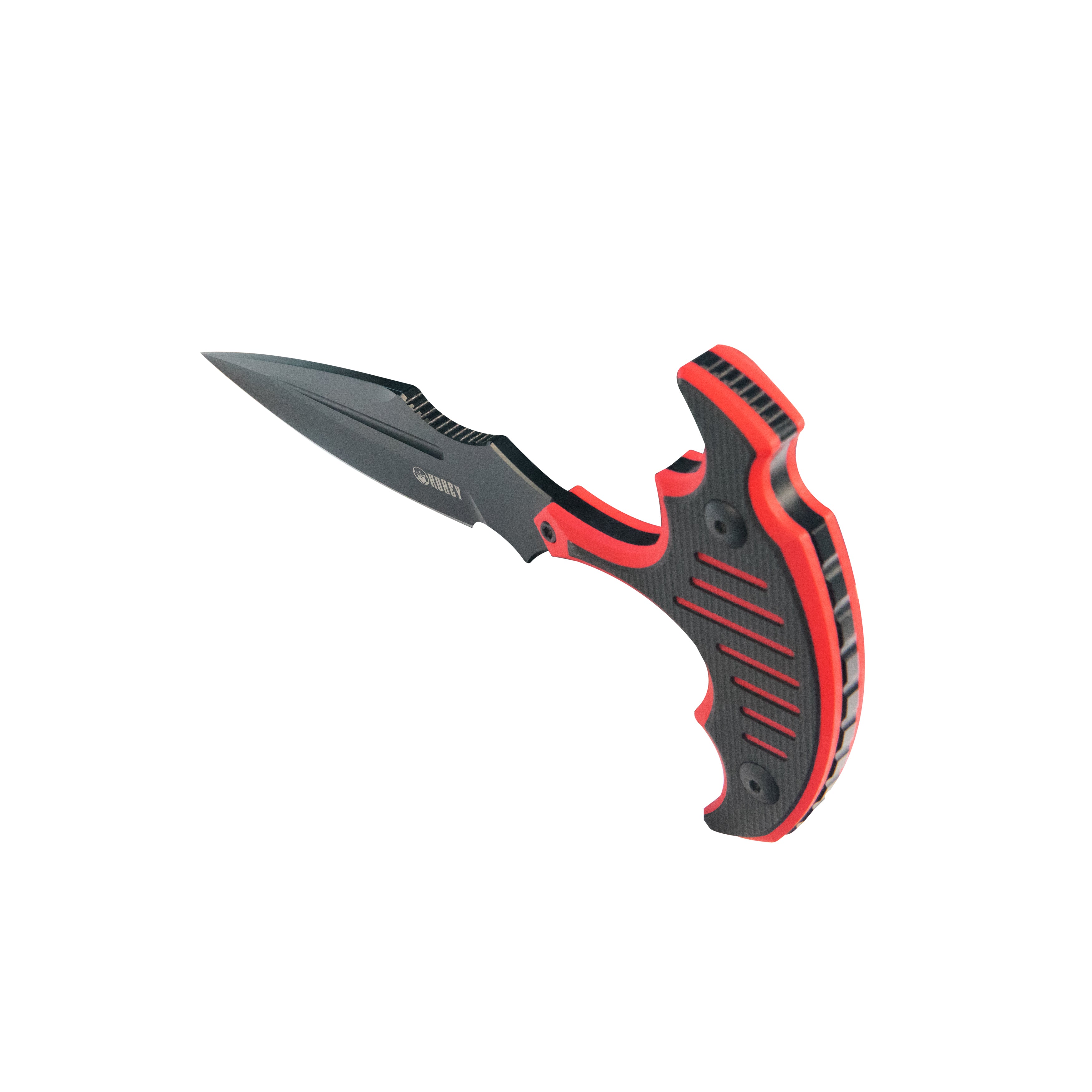 Medusa Push Dagger Fixed Blade Outdoor Knives w/ Kydex Sheath Red Black G-10 Black Coating 14C28N KU242B