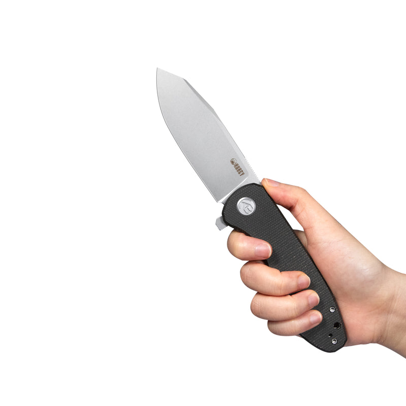 Master Chief Outdoor Folding Pocket Knife Black Micarta Handle 3.43" Beadblast AUS-10 KU358H