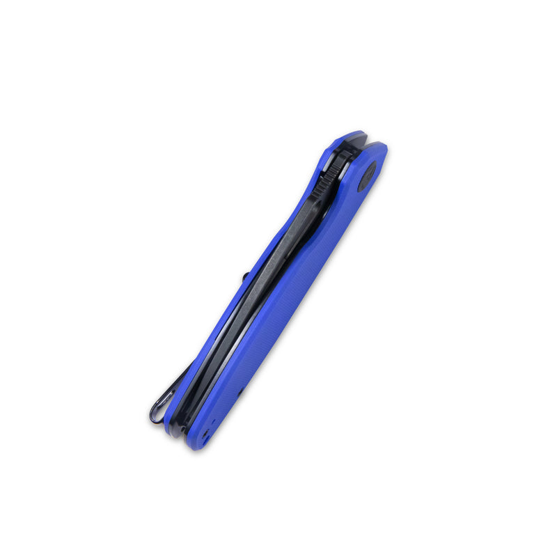 Tityus Liner Lock Flipper Folding Knife Blue G10 Handle 3.39" Dark Stonewashed D2 KU322I