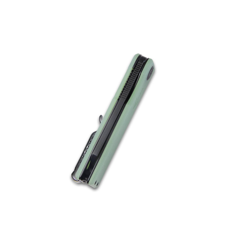 Sailor Liner Lock Flipper Outdoor Pocket Knife Jade G10 Handle 3.11" Blackwashed AUS-10 Blade KU317D