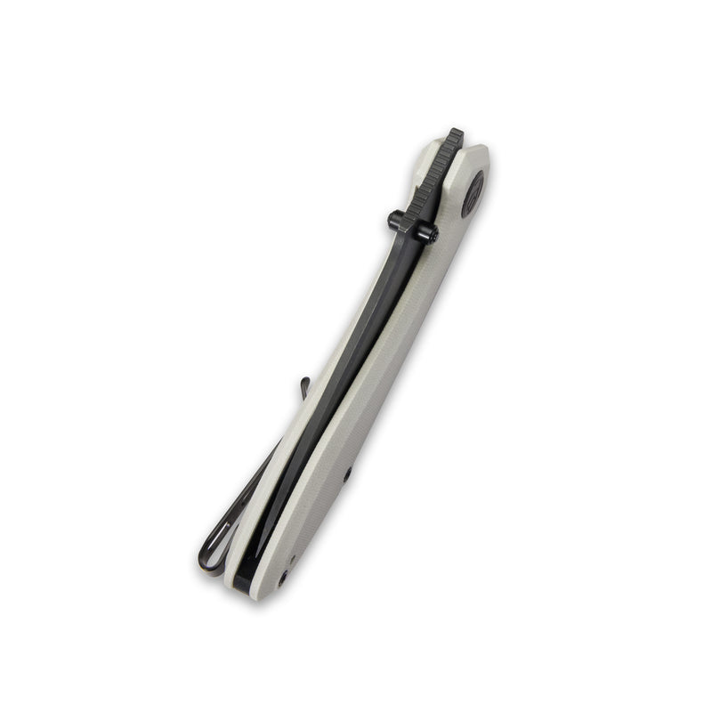 Ruckus Liner Lock Folding Knife Ivory G10 Handle 3.31" Dark Stonewashed AUS-10 KU314D