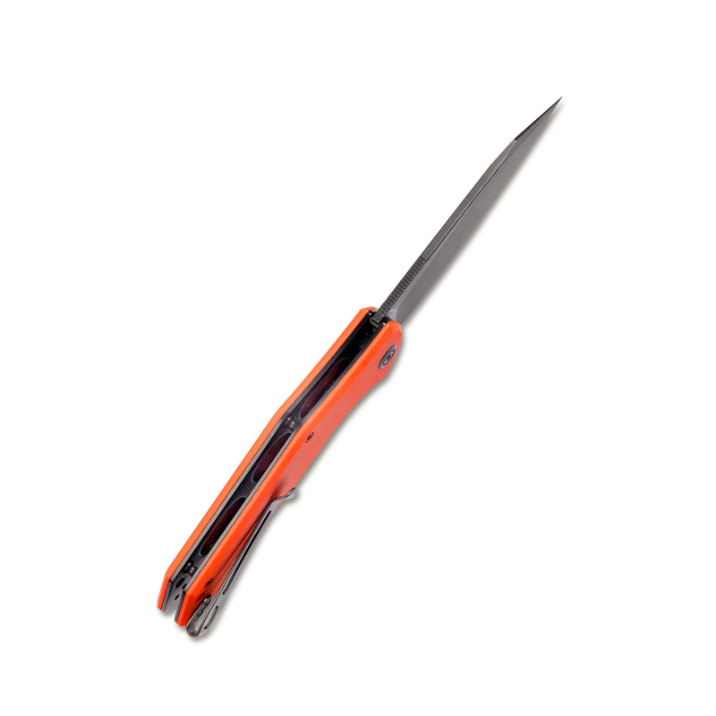 Flash Liner Lock Flipper Folding Knife Orange G10 Handle 3.82" Blackwashed AUS-10 KU158G
