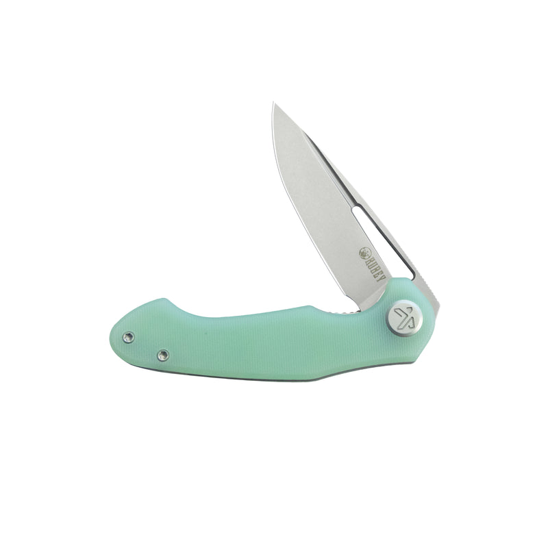 Dugu Liner Lock Folding Knife Jade G10 Handle 2.91'' Beadblast 14C28N Blade KU210I
