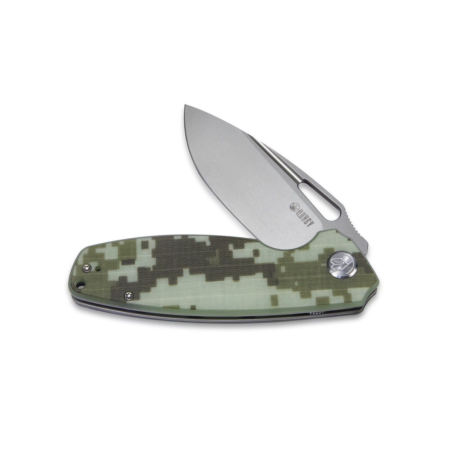 Tityus Liner Lock Flipper Folding Knife Camo G10 Handle 3.39" Bead Blasted D2 KU322K