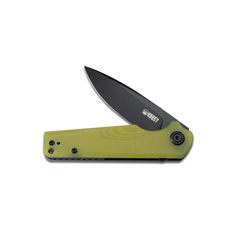 Wolverine Liner Lock Folding Knife Translucent Yellow G10 Handle 2.91" Dark Stonewashed D2 KU233D