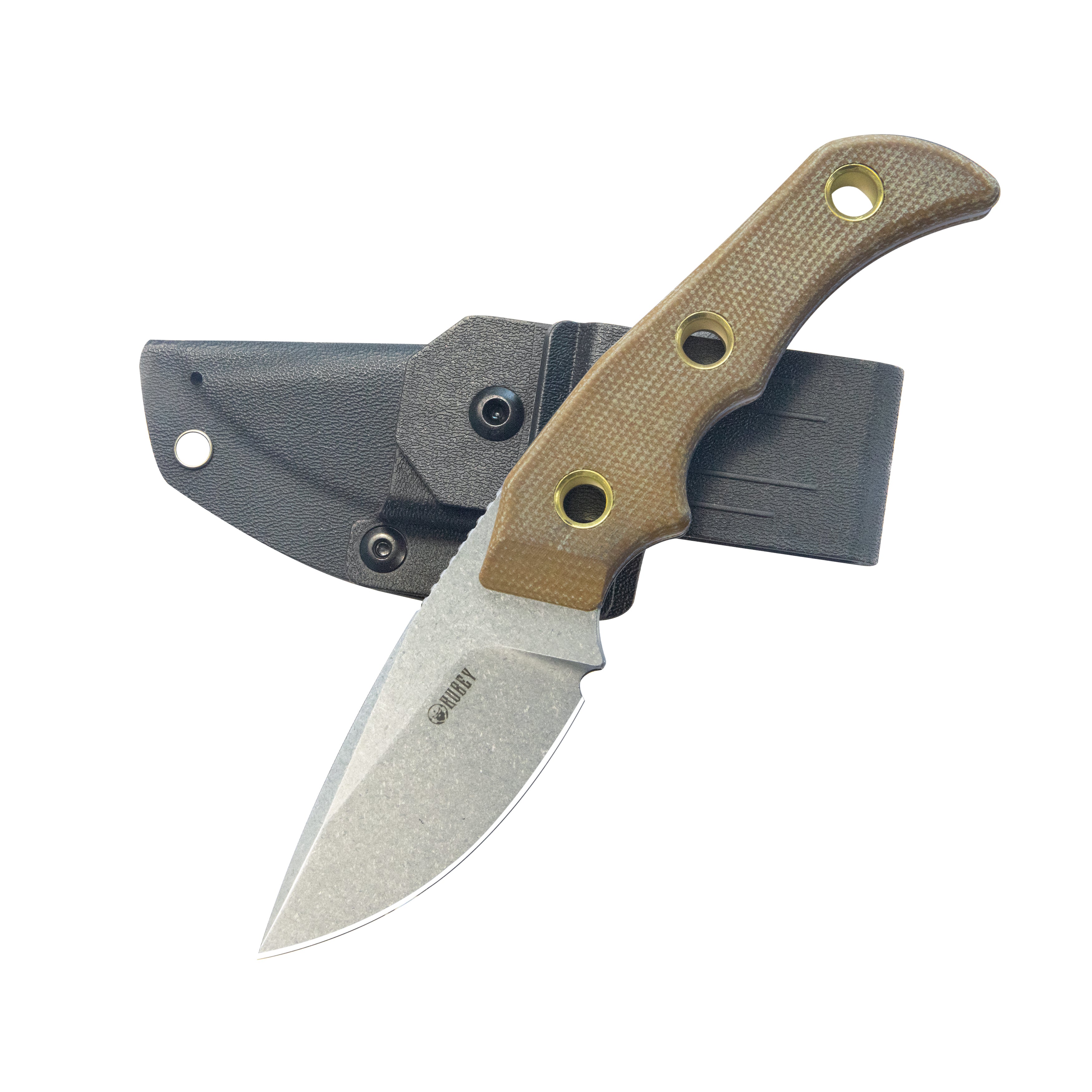 Mikkel Willumsen Design Blade Hunter Drop Point Fixed Blade Knife Brown Micarta Handle 2.95''Beadblast 14C28N KU376B