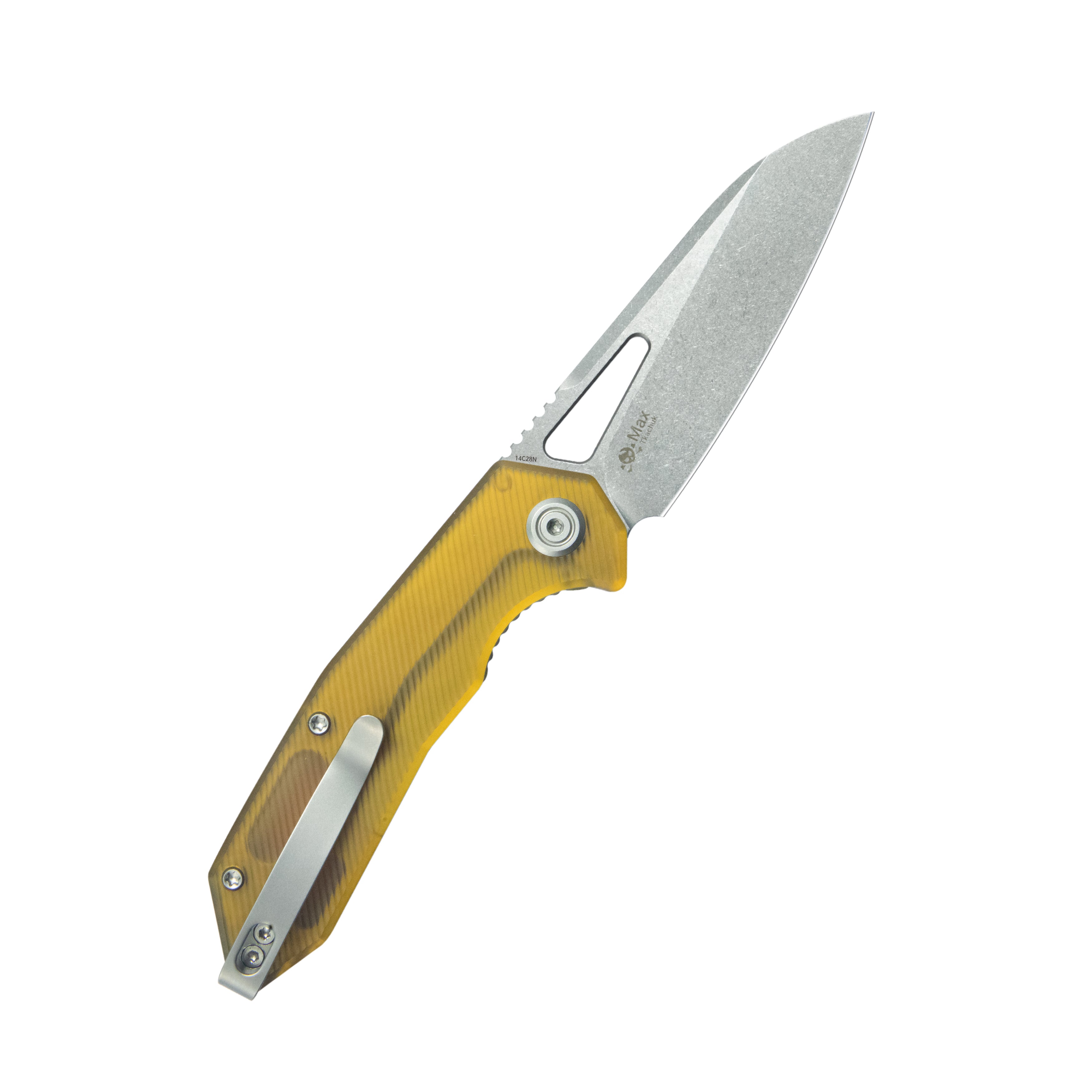 Kubey Vagrant Liner Lock Folding Knife Ultem Handle 3.1" Sandblast 14C28N KU291Q