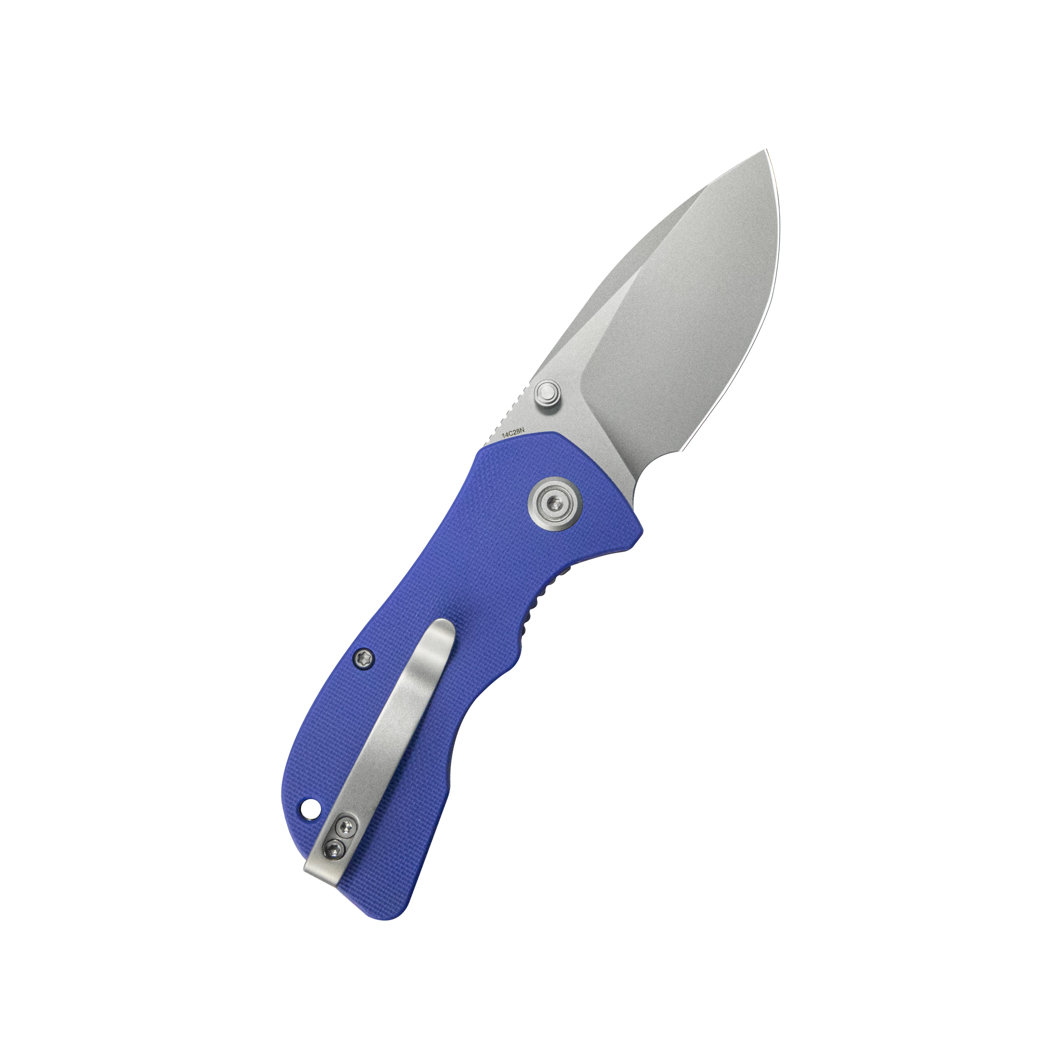 Kubey Karaji Liner Lock Dual Thumb Studs Open Folding Pocket Knife Blue G-10 Handle 2.56" Beadblast 14C28N KU180R