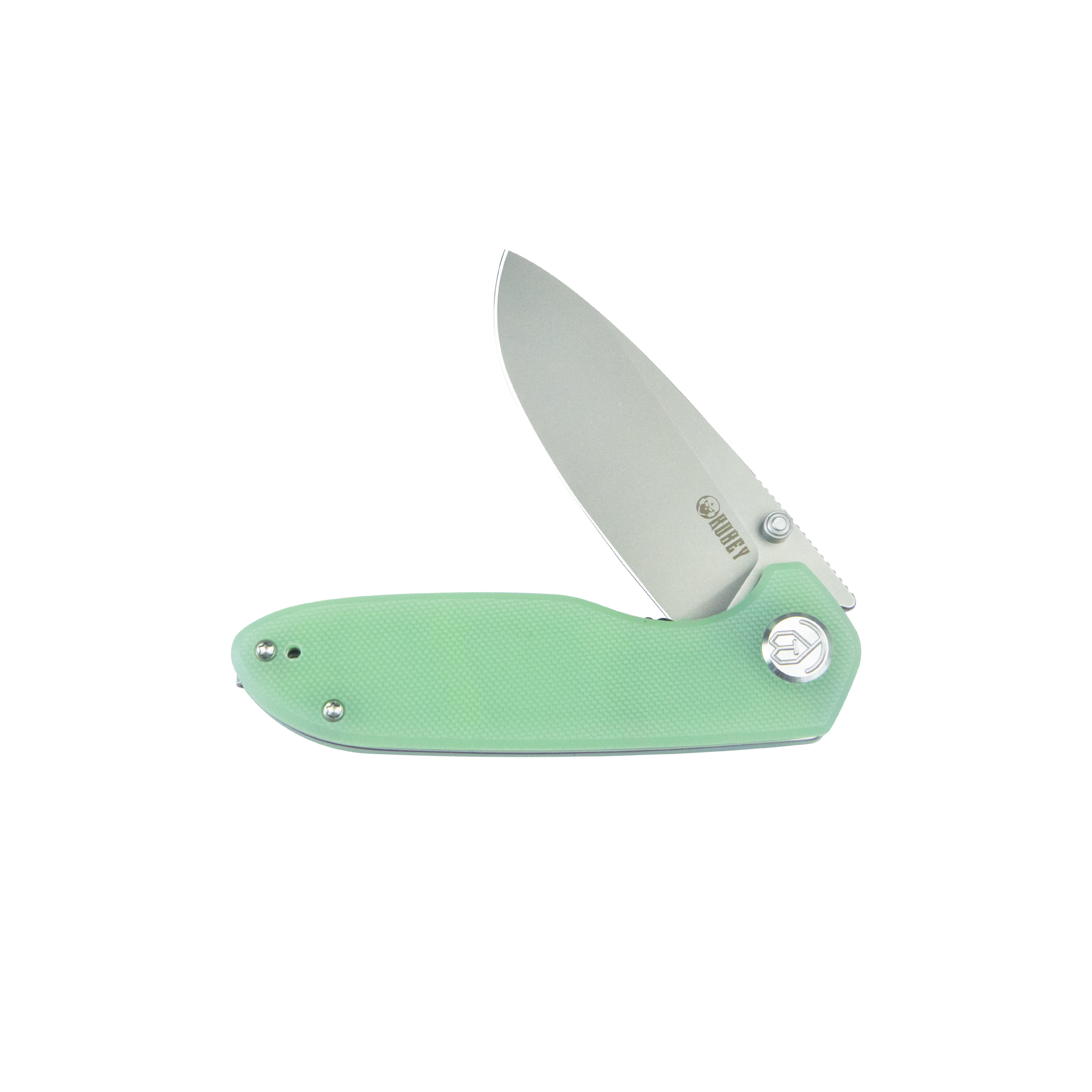 Belus Thumb Stud Everyday Carry Pocket Knife Jade G10 Handle 2.95" Bead Blasted AUS-10 Blade KU342F