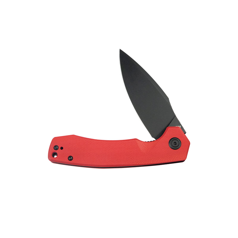 Calyce Liner Lock Flipper Folding Knife Red G10 Handle 3.27" Blackwashed AUS-10 KU901I