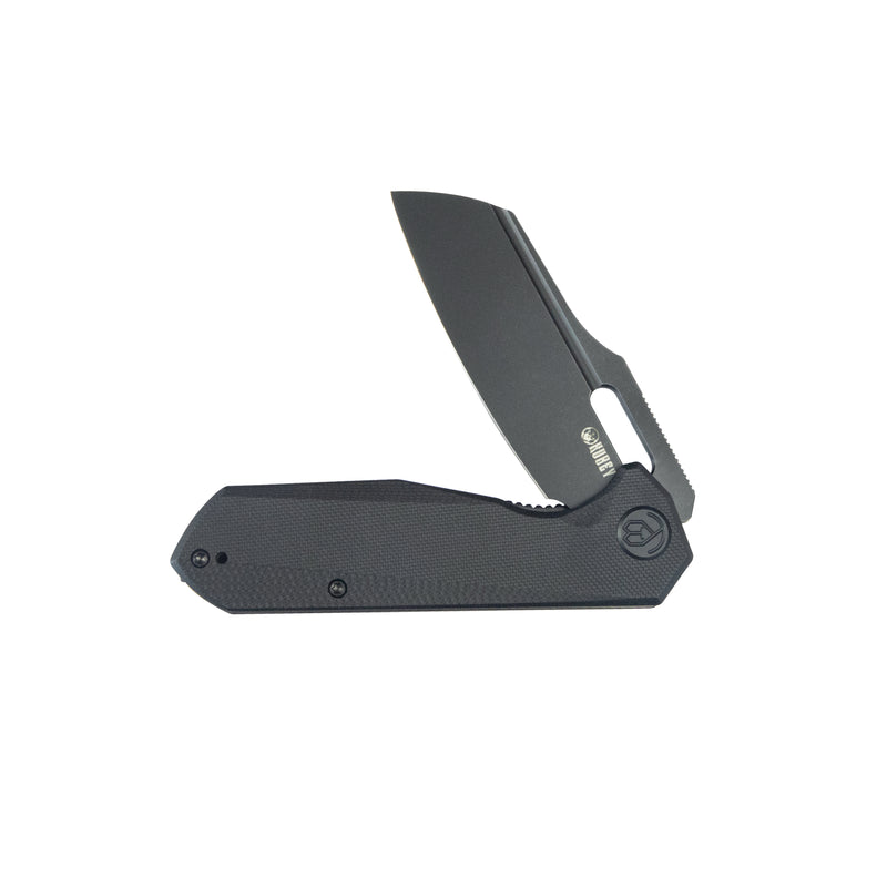Atlas Liner Lock Folding Knife Black G10 Handle 3.31" Blackwash 14C28N KU328G