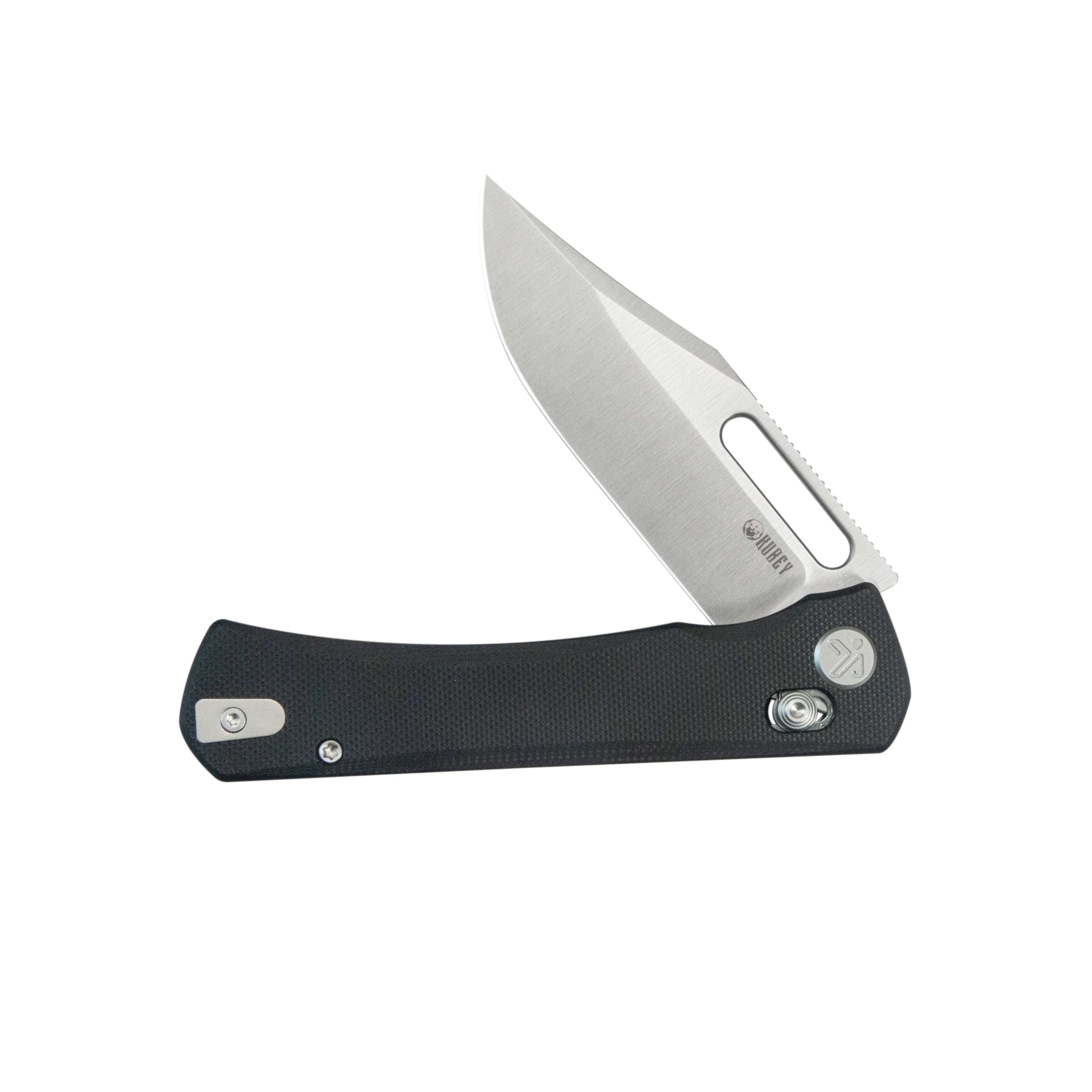 Kubey TBO Axis lock Everyday Carry Folding Knife Black G10 Handle 3.1" Satin 14C28N KU396A