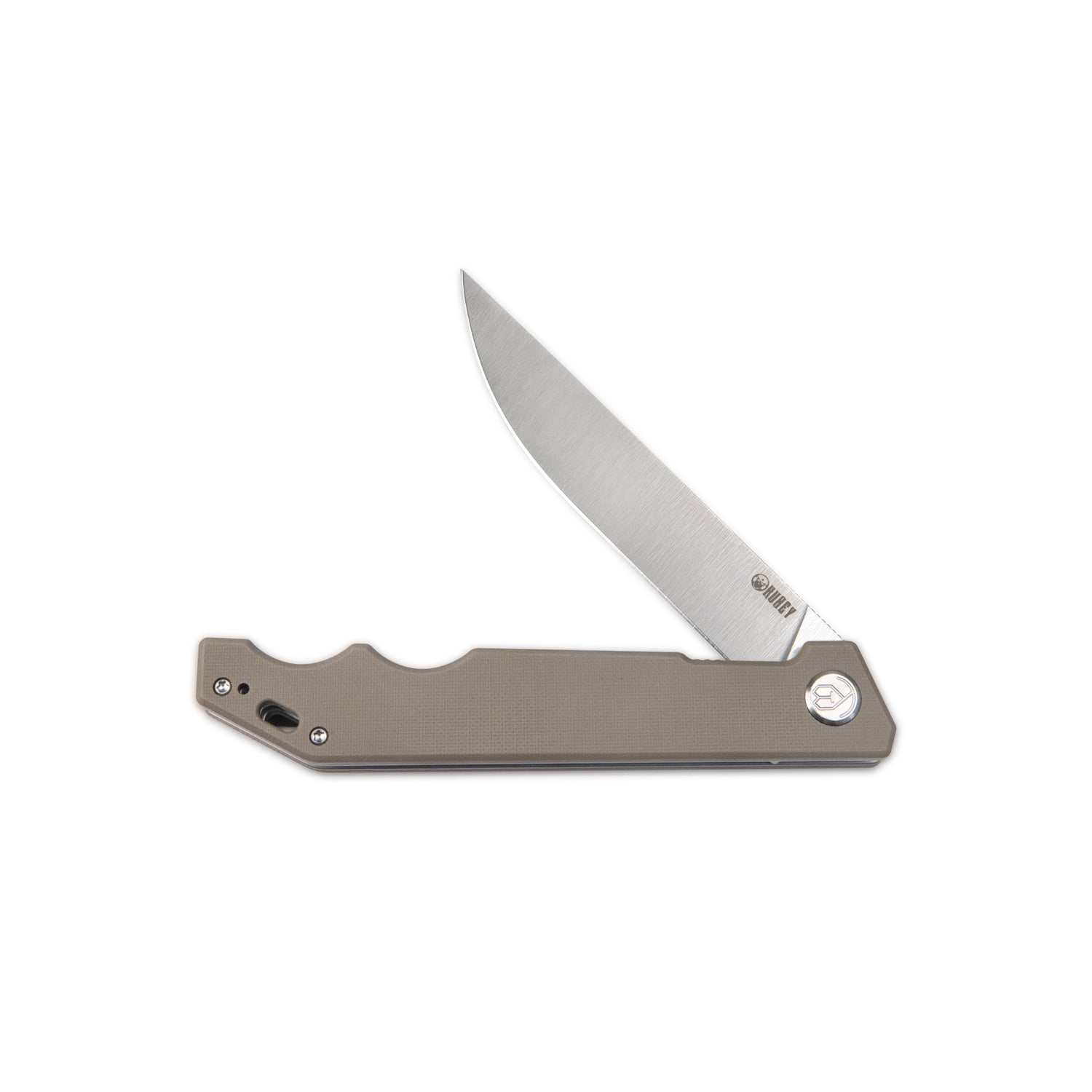 Kubey Pylades Klappmesser Liner Lock Flipper Folding Knife Tan Handle 4.65" Satin AUS-10 KU253E