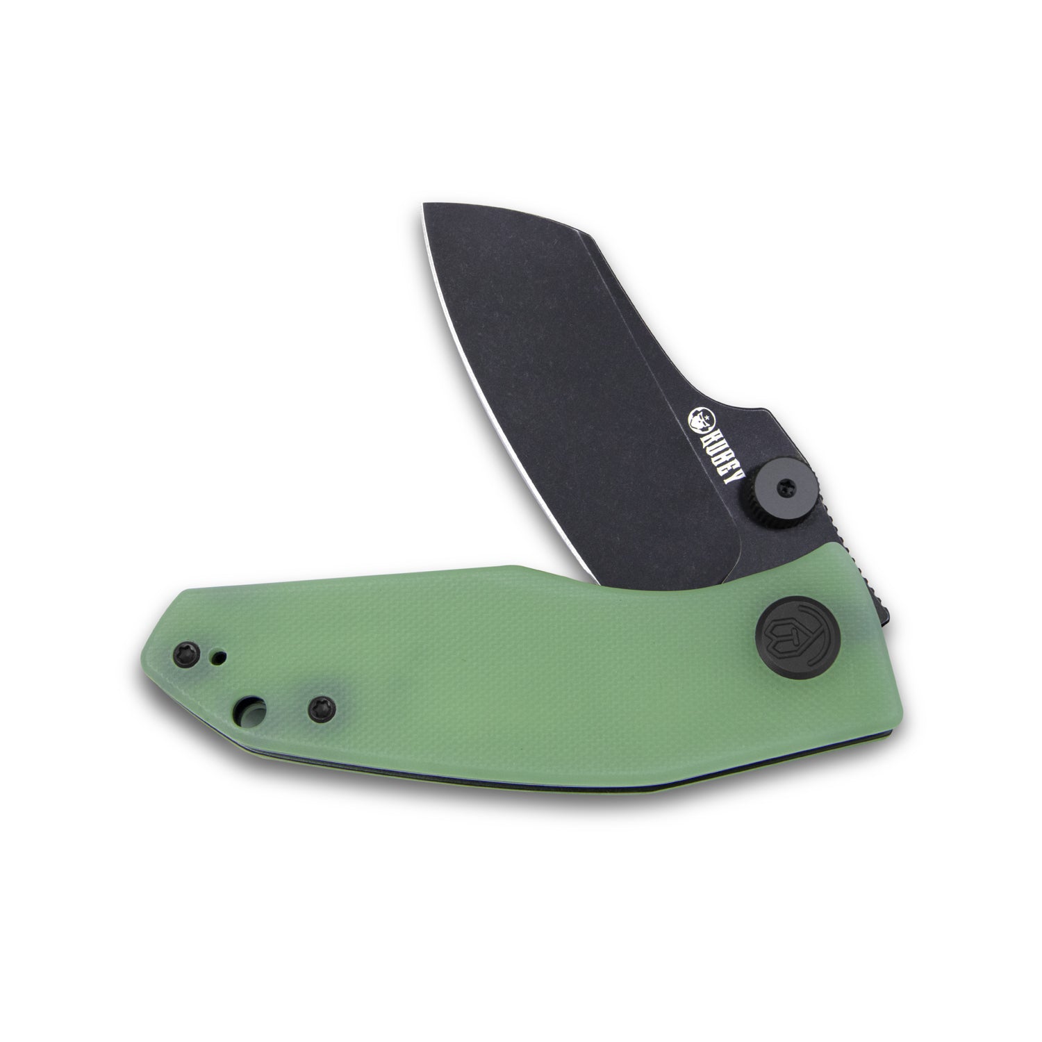 Kubey Monsterdog Klappmesser Liner Lock Folding Knife Jade G10 Handle 2.95" Darkwashed 14C28N KU337C