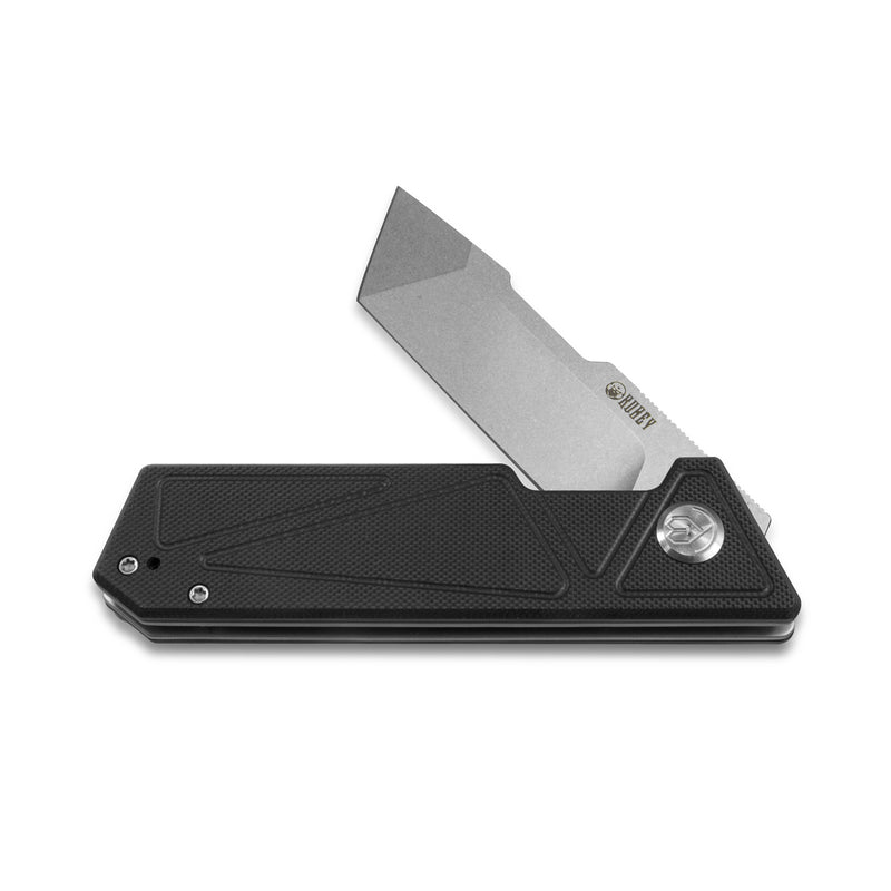 Avenger Outdoor Edc Folding Pocket Knife Black G10 Handle 3.07" Bead Blasted D2 KU104A