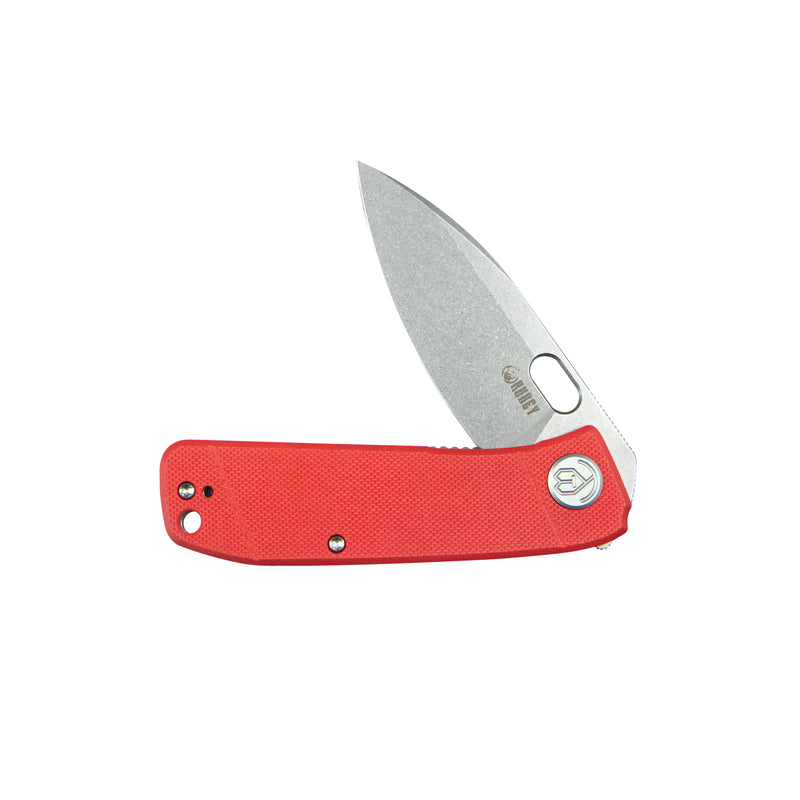 Hyde Liner Lock Folding Knife Red G10 Handle 2.95" Bead Blasted 14C28N KU2104G