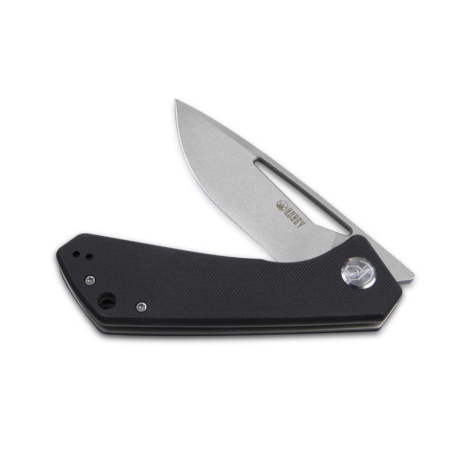 Thalia Front Flipper EDC Pocket Folding Knife Black G10 Handle 3.27" Bead Blasted D2 KU331A