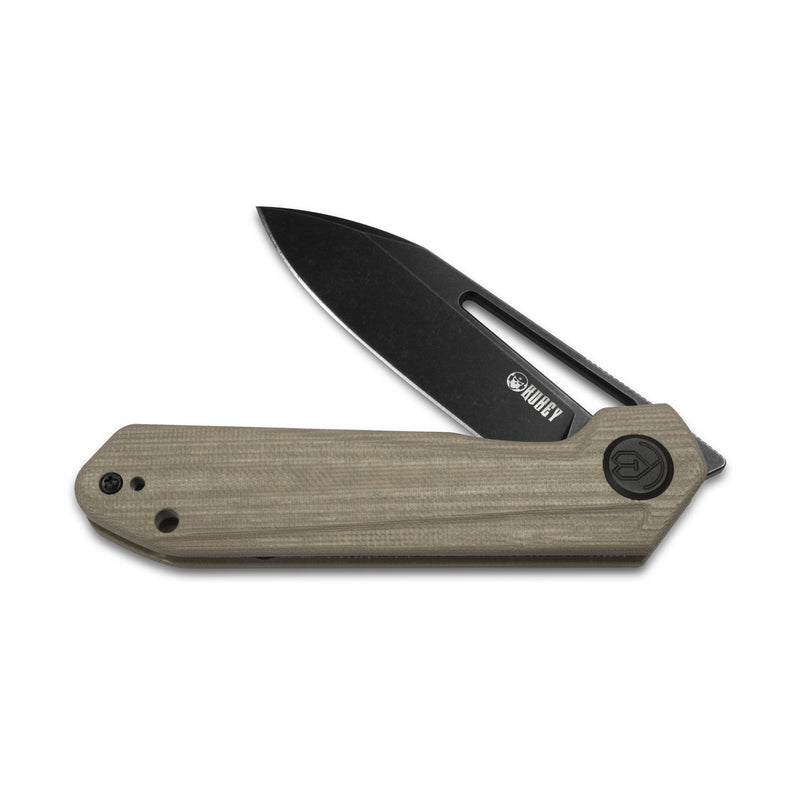 Royal Nest Liner Lock EDC Pocket Knife Front Flipper Tan G10 Handle 2.99" Dark Stonewashed D2 KU321E
