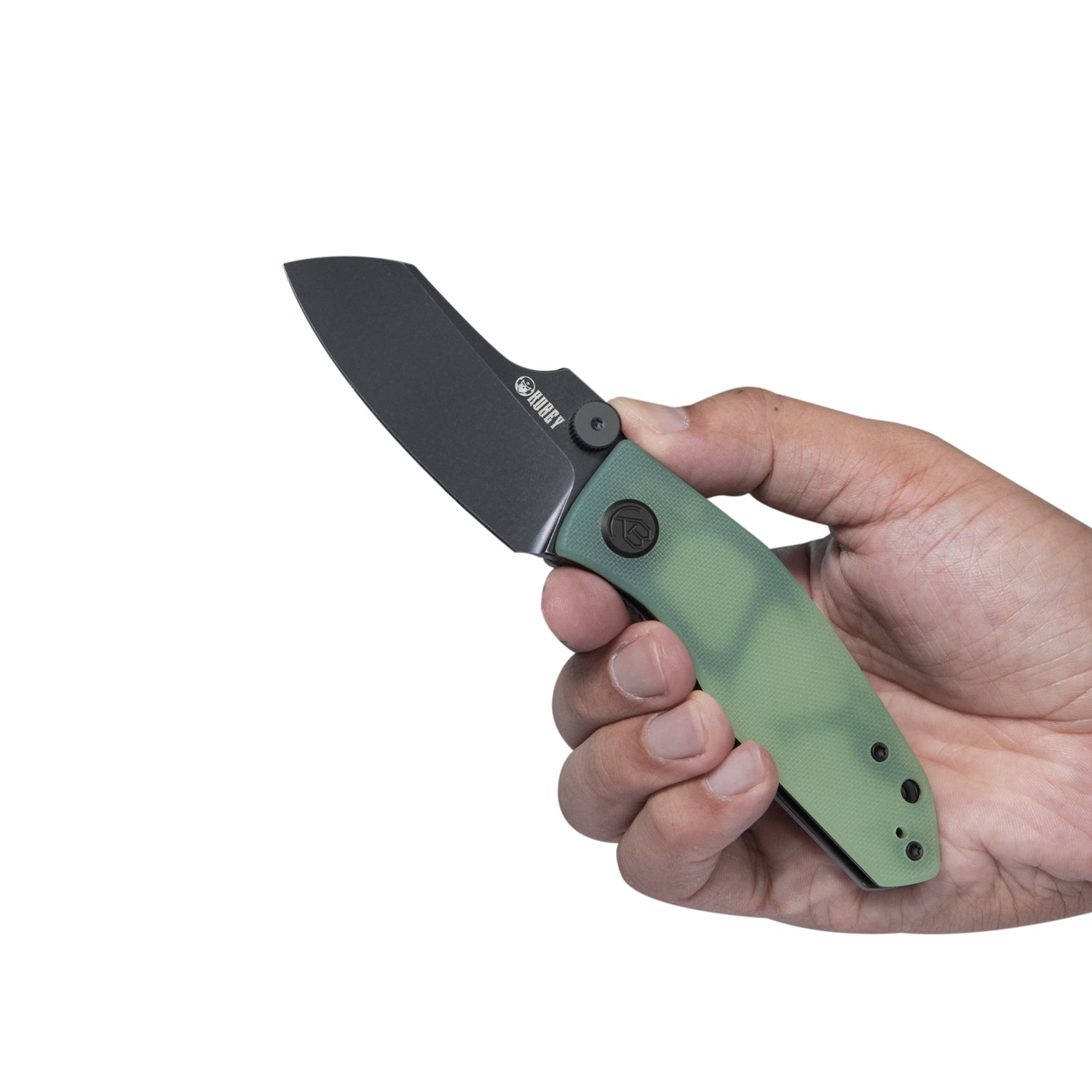 Kubey Monsterdog Klappmesser Liner Lock Folding Knife Jade G10 Handle 2.95" Darkwashed 14C28N KU337C