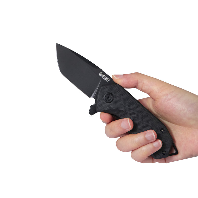 Campe Nest Liner Lock EDC Flipper Knife Striped Black G10 Handle 2.36"Dark Stonewashed D2 KU203J