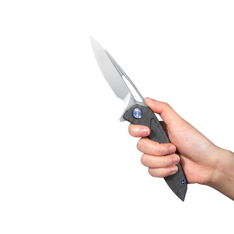Velocé Frame Everyday Carry Gentlmans Pocket Knife Flame Ti Handle 3.94'' Sand Blast S90V Blade KB171I