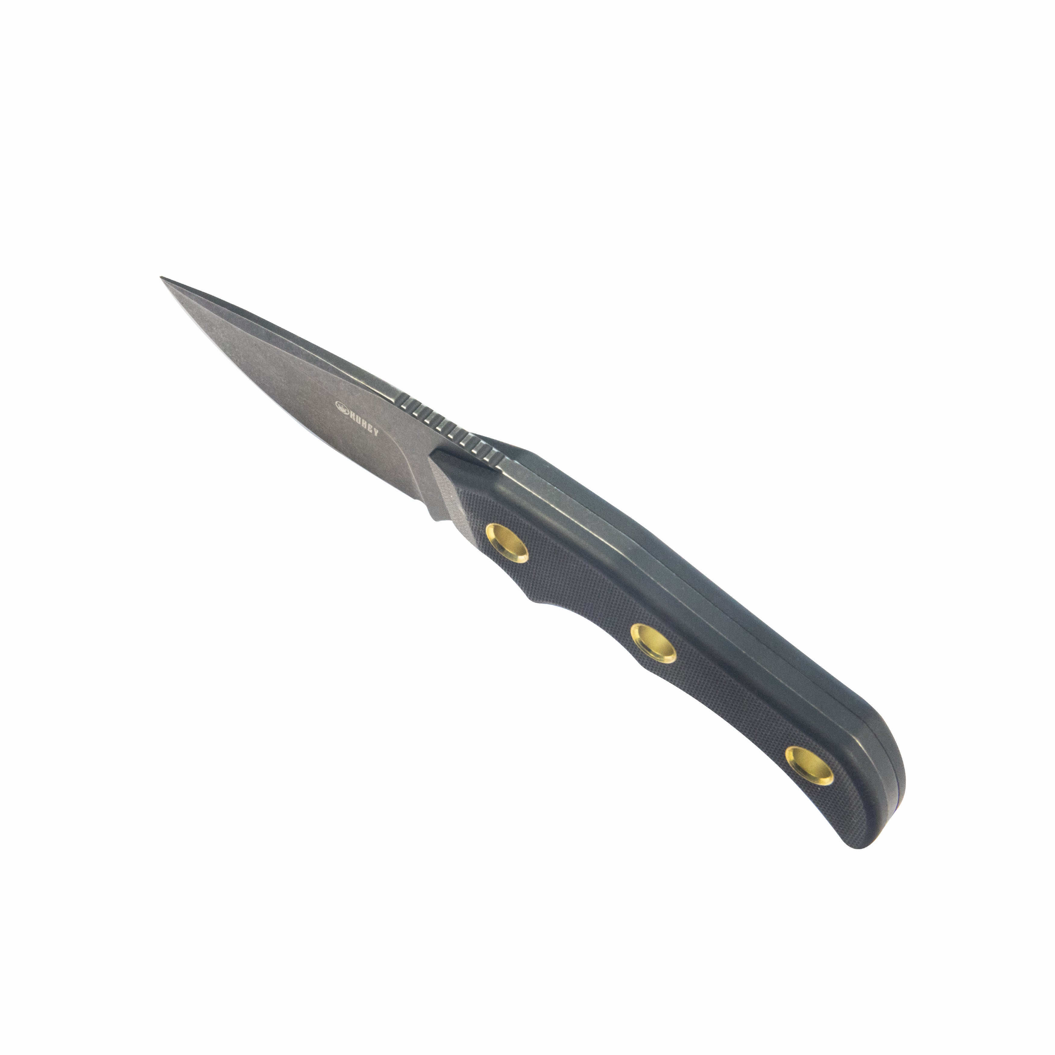 Mikkel Willumsen Design Blade Hunter Drop Point Fixed Blade Knife Black G10 Handle 2.95''Blackwash 14C28N KU376C