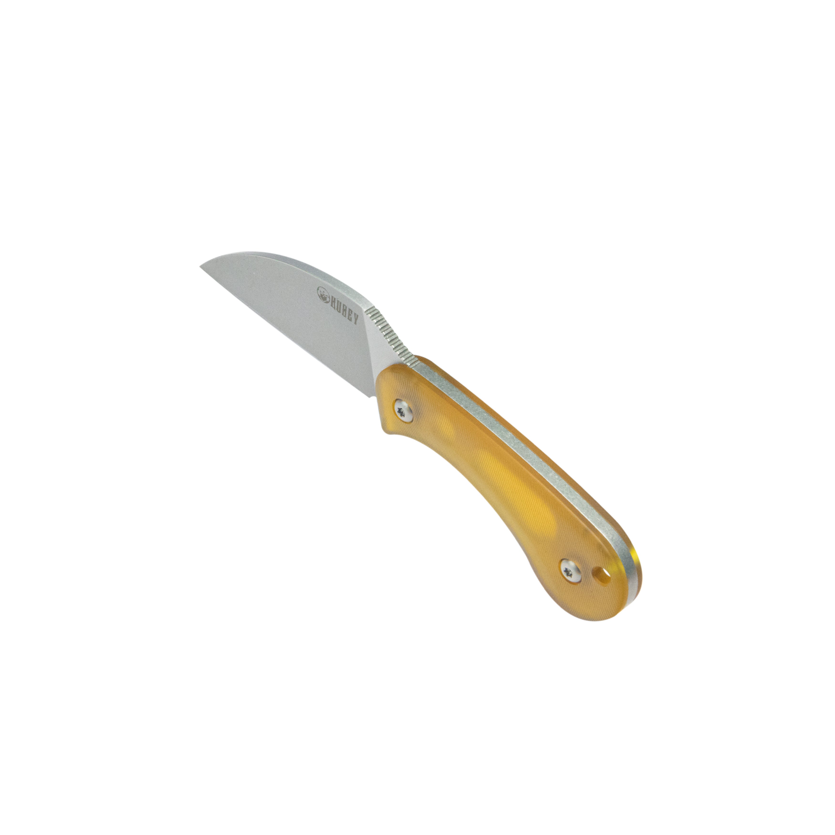 Kubey Pixie Fixed Blade Knife Ultem Handle 2.36" Beadblast 14C28N Blade KU424C